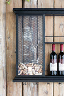 Floating Wine Bar Shelf With Glass Holder And Display Shelves - Black