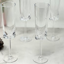 Oval Halo Unbreakable Plastic Champagne Flutes (Set of 4), Acrylic Wedding Mimosas Glasses, 4Oz - Clear
