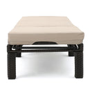 Puerta - Chaise Lounge Frame Cushion Outdoor Wicker Iron - Beige / Dark Brown