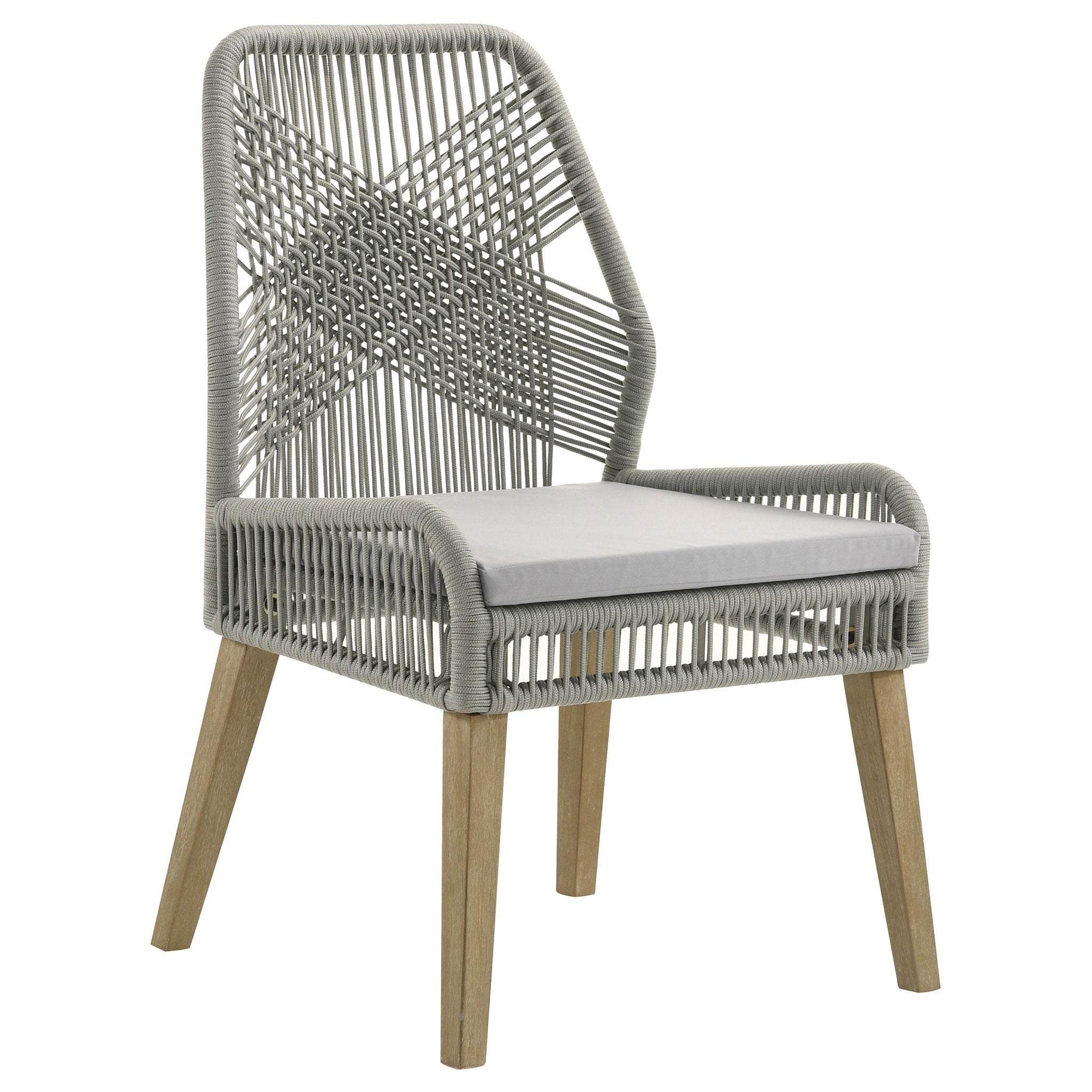 Nakia Woven Rope Dining Side Chairs Grey (Set of 2) - Atlantic Fine Furniture Melbourne FL