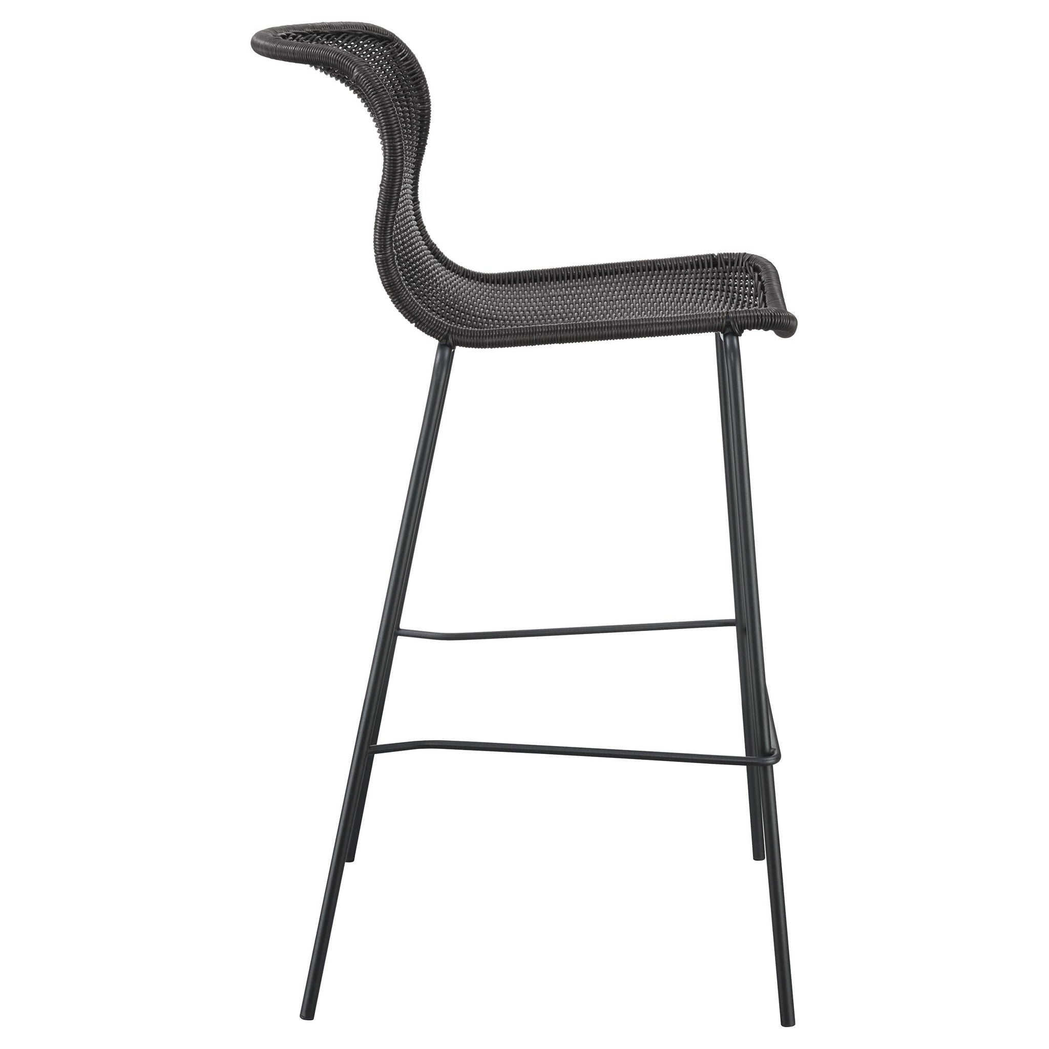 Mckinley Faux Rattan Metal Bar Chair Brown (Set of 2) - Atlantic Fine Furniture Melbourne FL