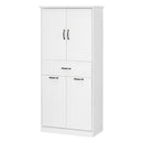 Modern Bathroom Storage Cabinet With Two Laundry Baskets, One Drawer, Adjustable Shelf