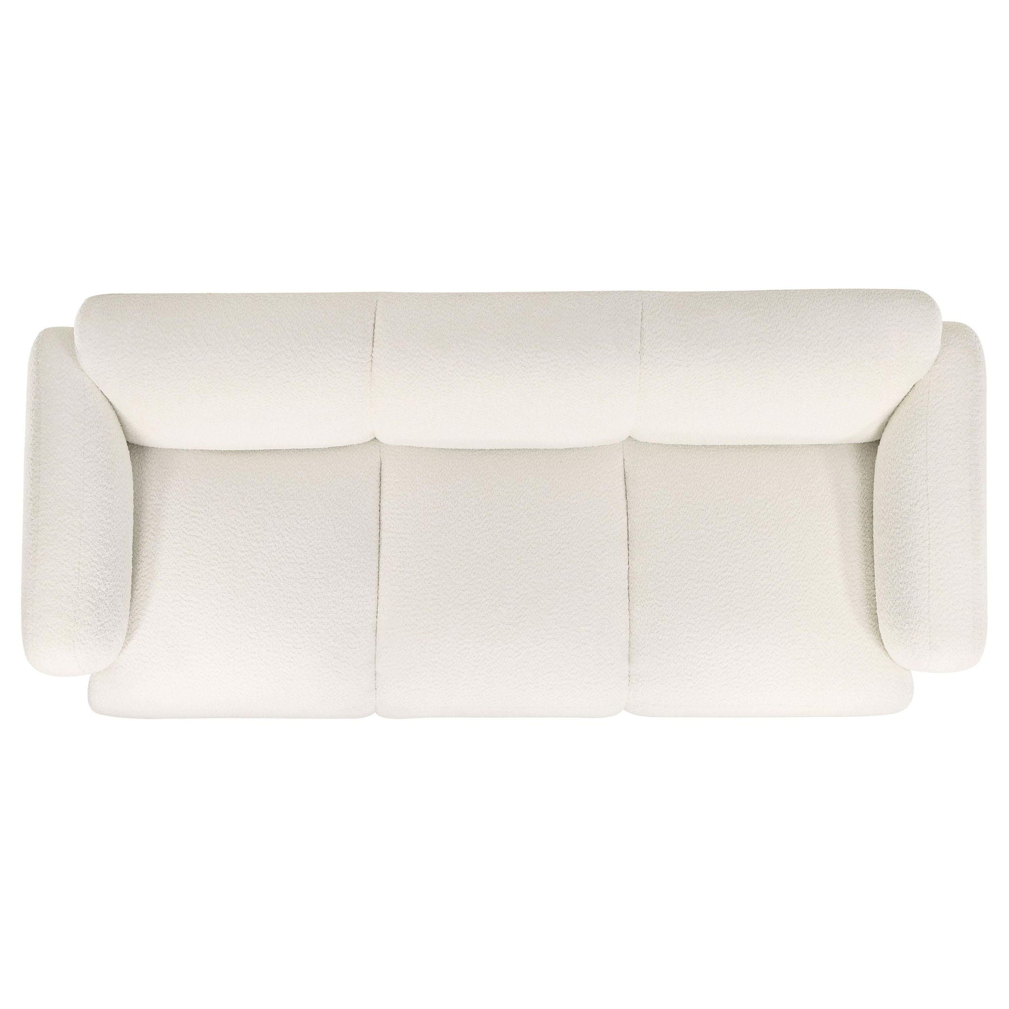 Dorset 3-piece Upholstered Round Track Arm Sofa Set White