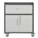 Sturdy And Durable Metal Tool Cabinet For Garage With Wheels Mobile Heavy Duty Storage Cabinet With 1 Drawer And 2 Locking Doors