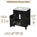 Elegant Bathroom Vanity With Ceramic Sink, Soft Close Doors And Drawers, Double Storage Racks