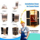 Double Person V Shaped Far Infrared Sauna Room - Natural