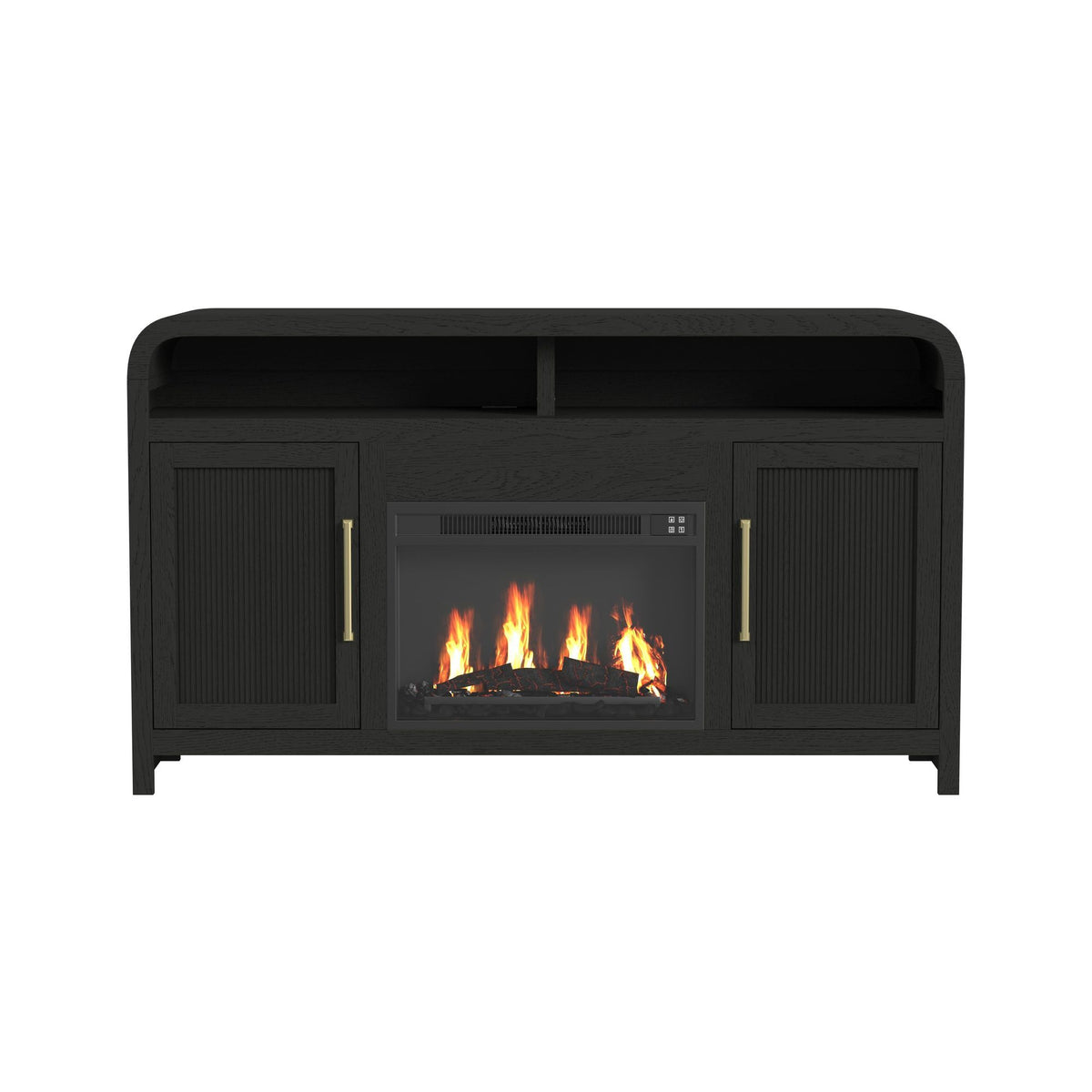 Ridgemont Complete Fireplace Cabinet in Black by Elements International, view 7