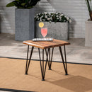Zion - Outdoor Industrial Iron And Coffee Table - Teak