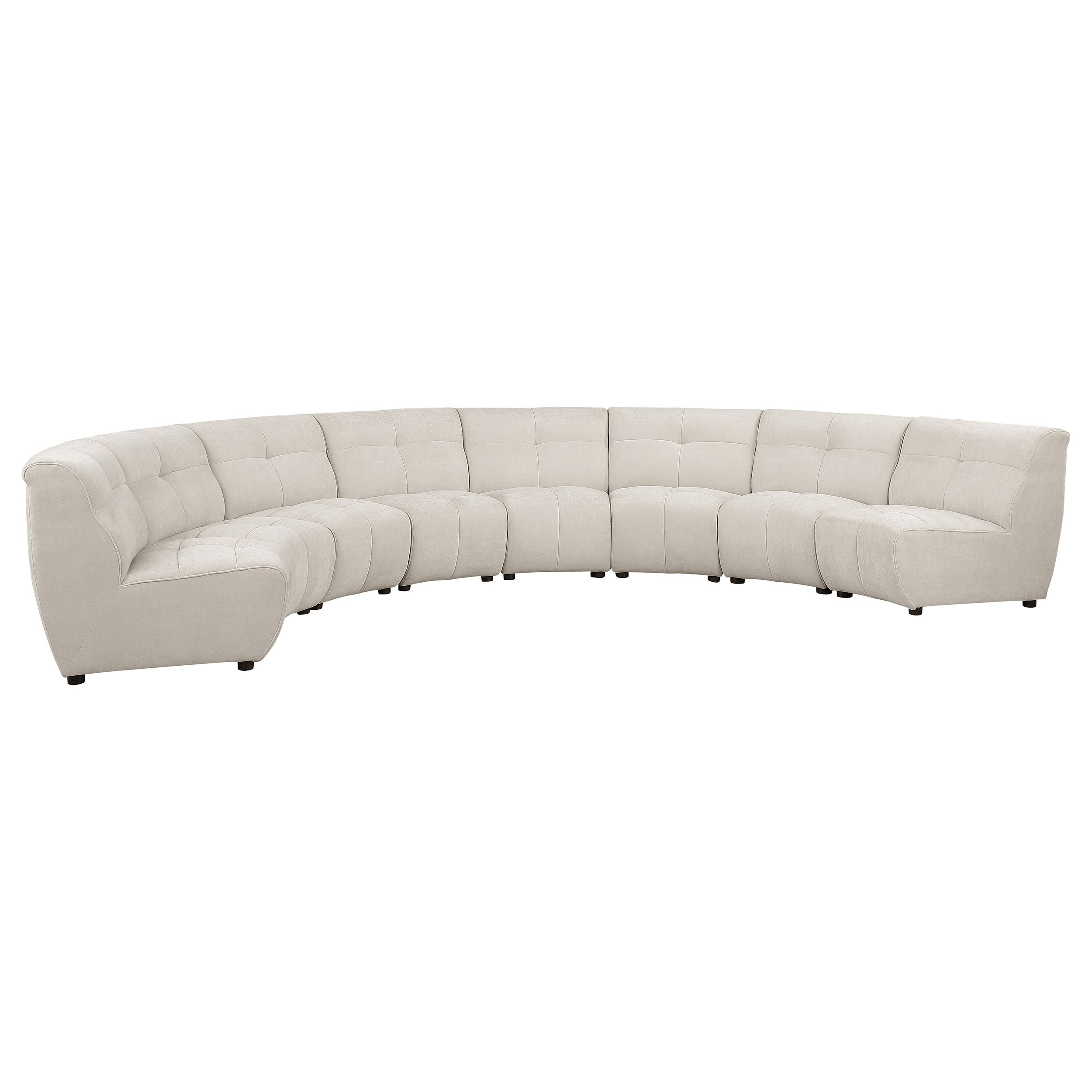 Charlotte 8-piece Upholstered Modular Sectional Sofa Ivory — view 1