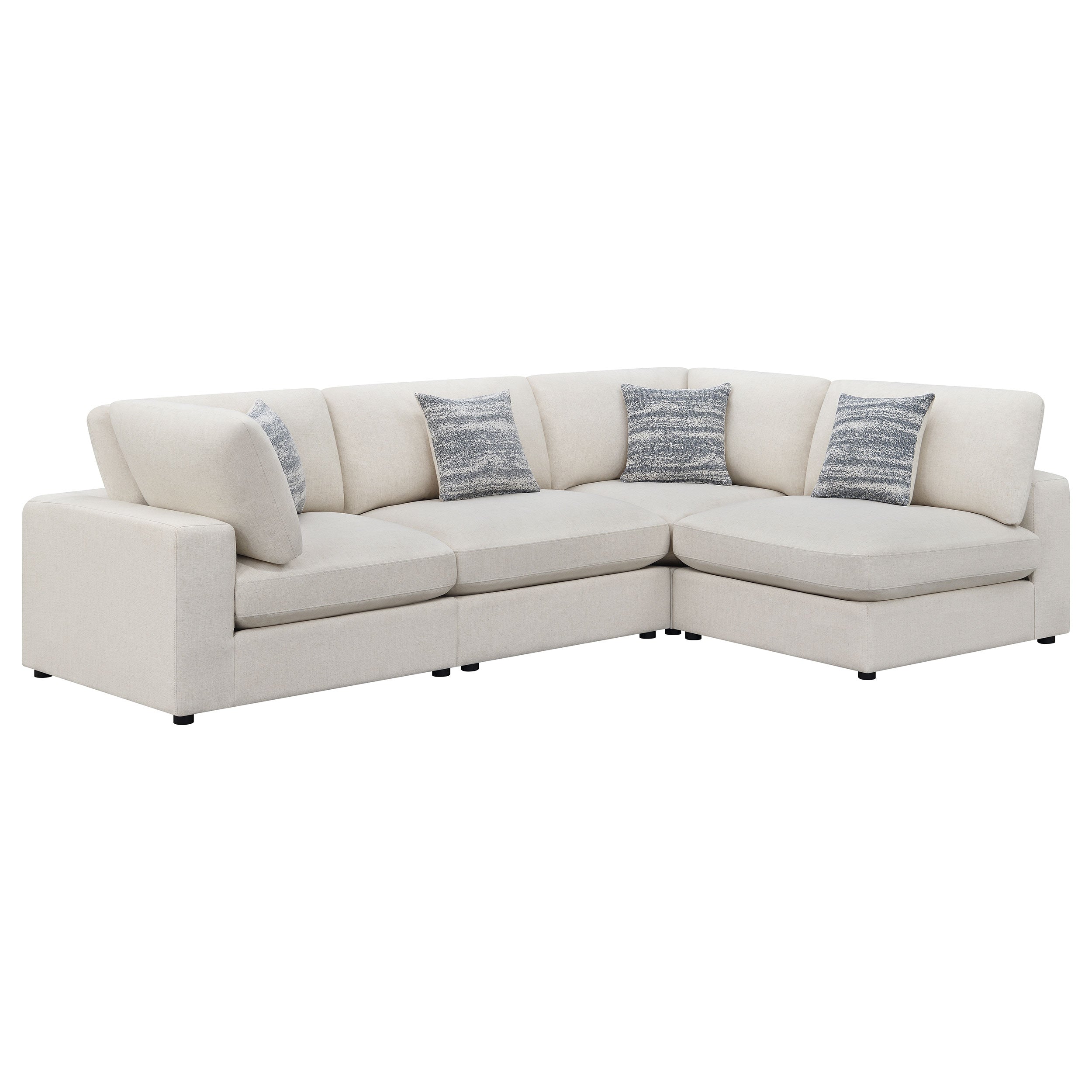 Serene 4-piece Upholstered Modular Sectional Sofa Beige — view 2