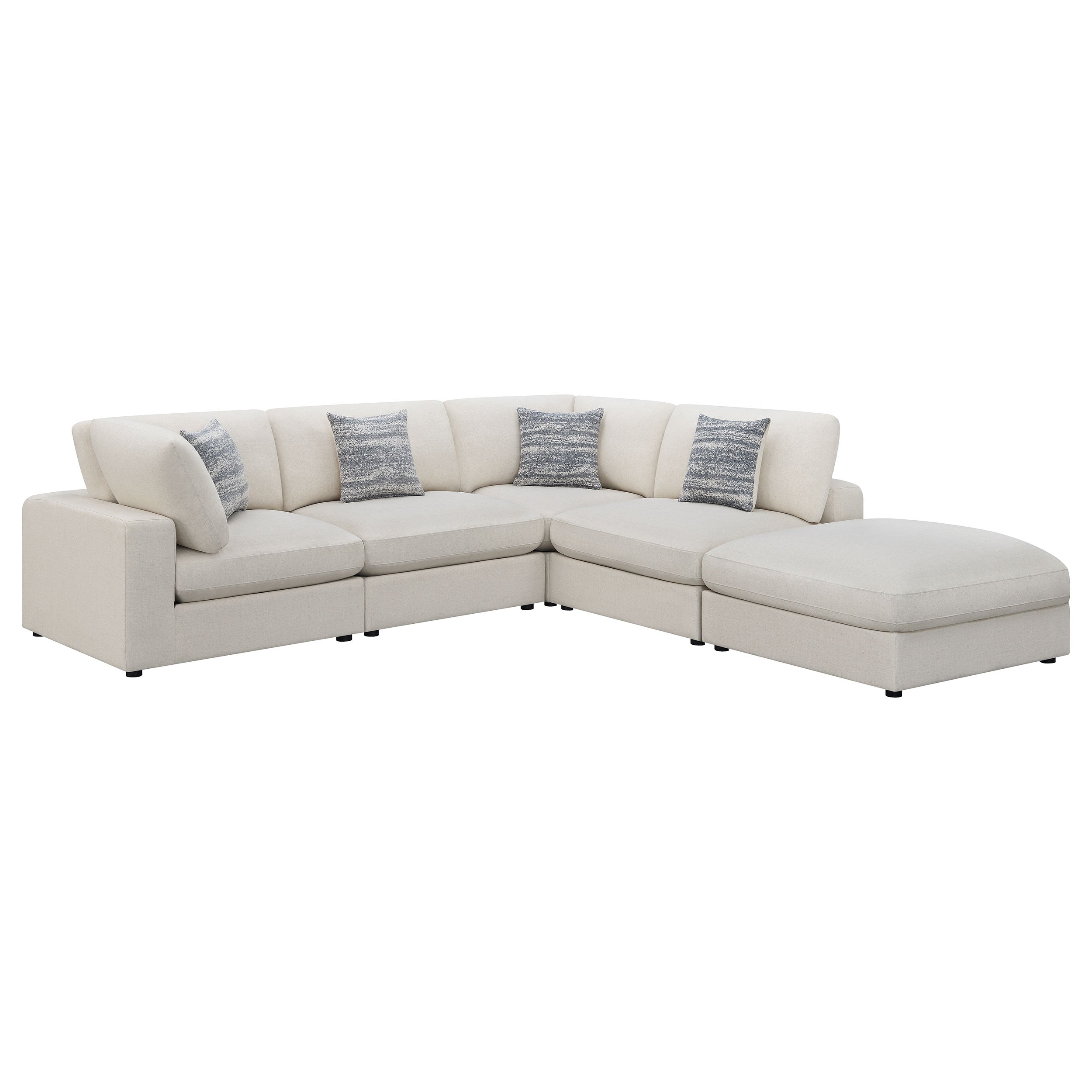 Serene 5-piece Upholstered Modular Sectional Sofa Beige — view 2