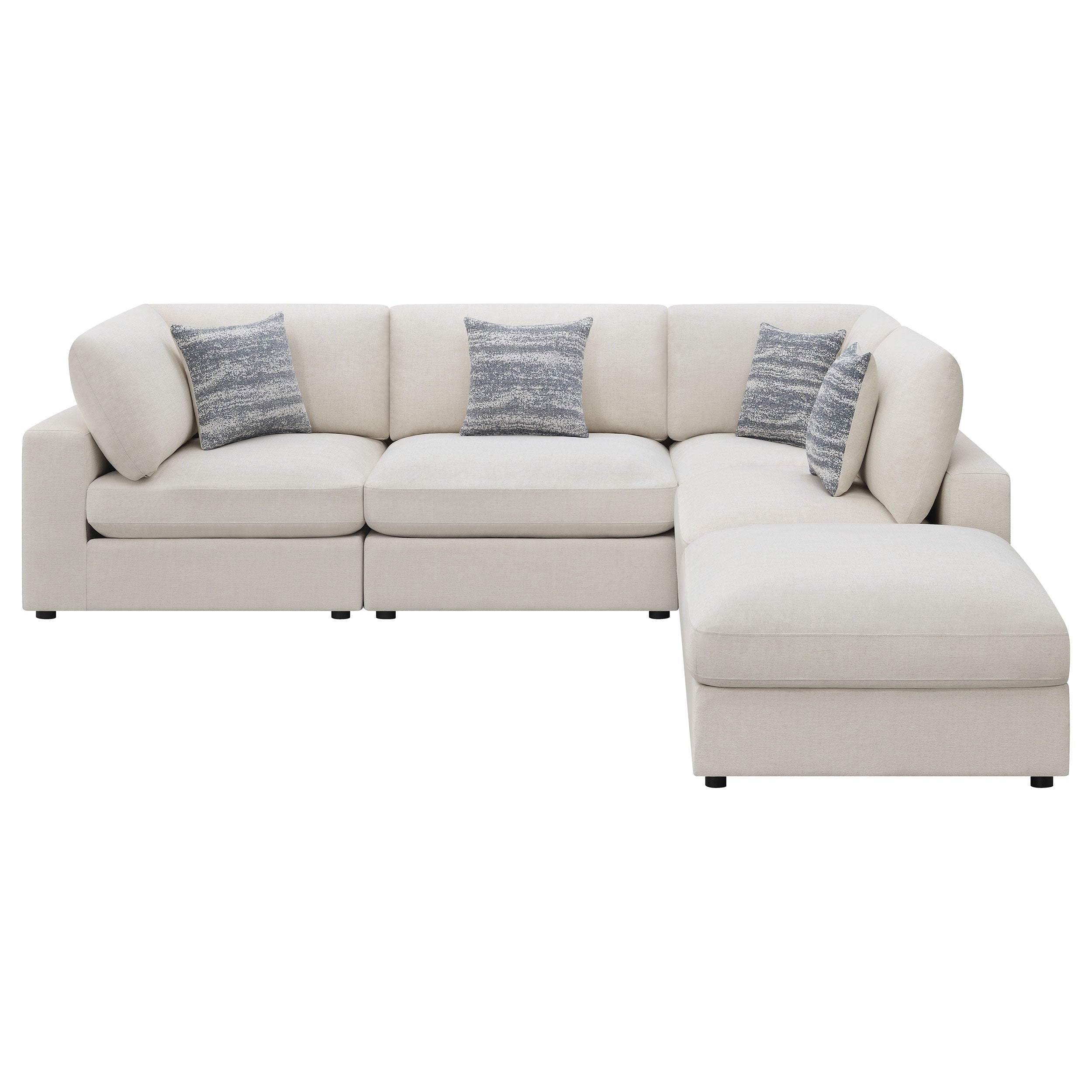 Serene 5-piece Upholstered Modular Sectional Sofa Beige — view 3