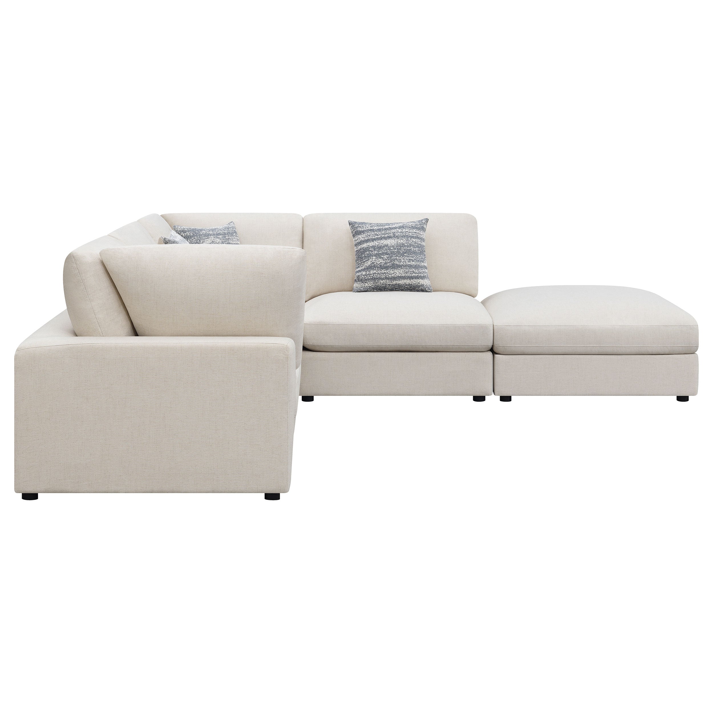 Serene 5-piece Upholstered Modular Sectional Sofa Beige — view 5