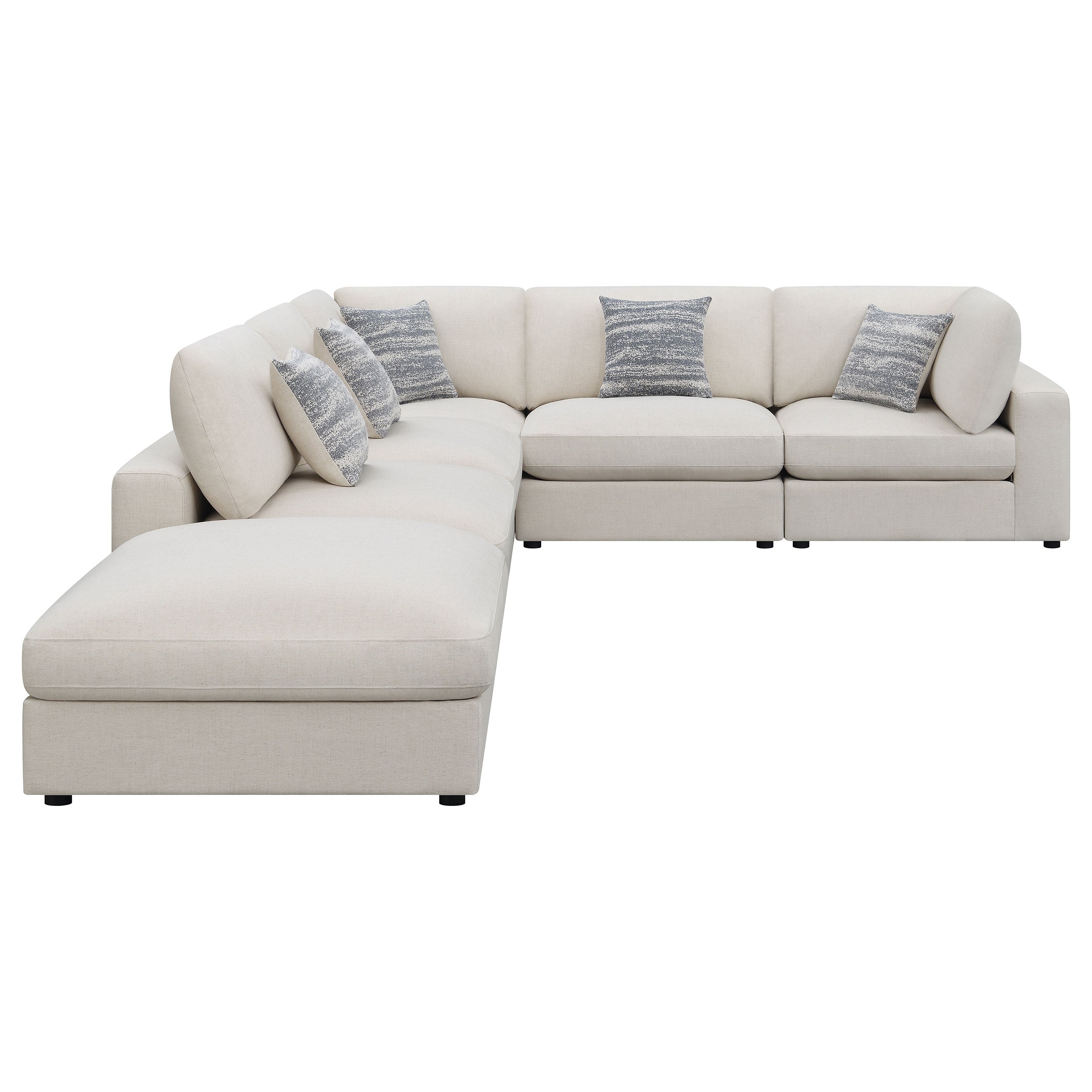 Serene 6-piece Upholstered Modular Sectional Sofa Beige — view 5
