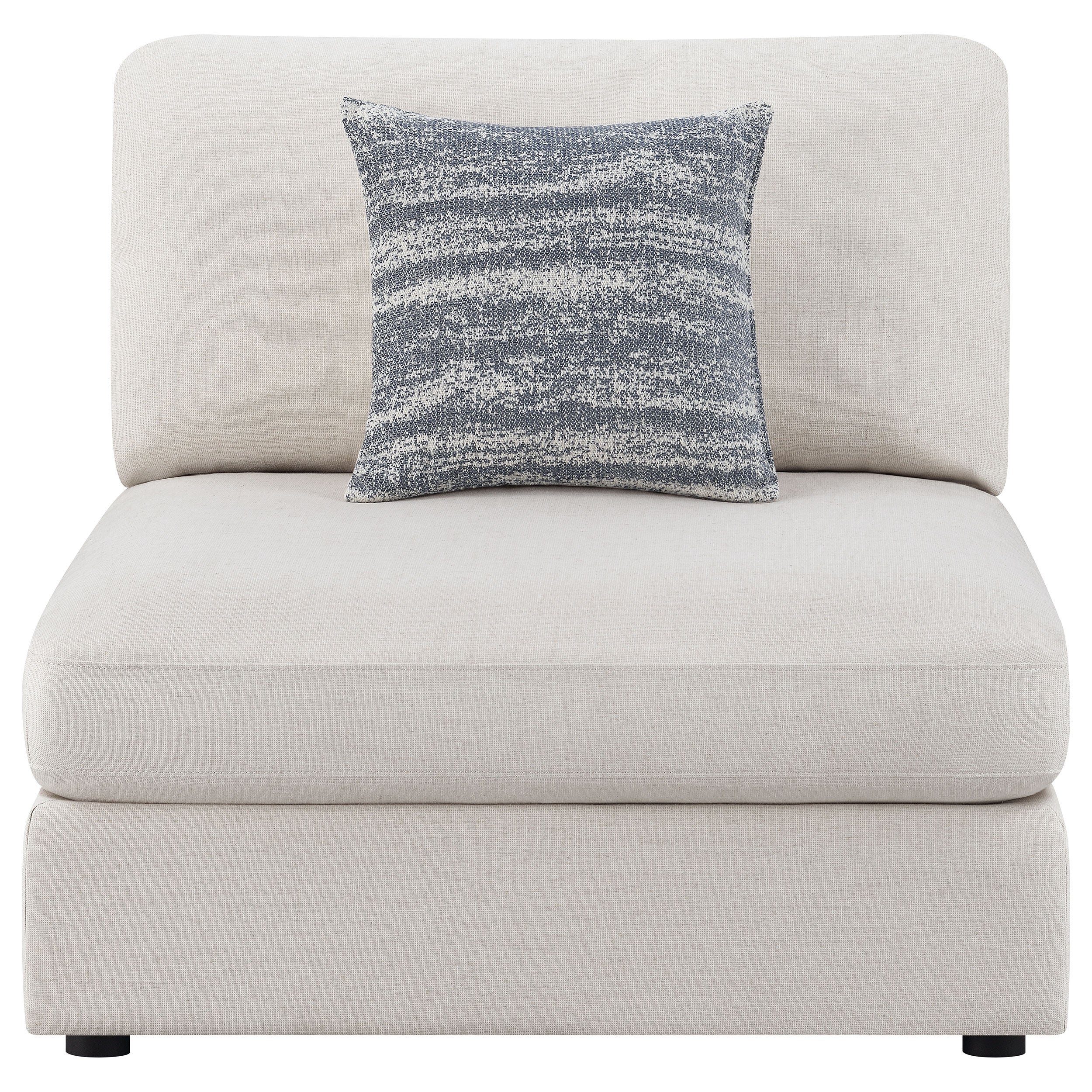 Serene Upholstered Armless Chair Beige — view 3