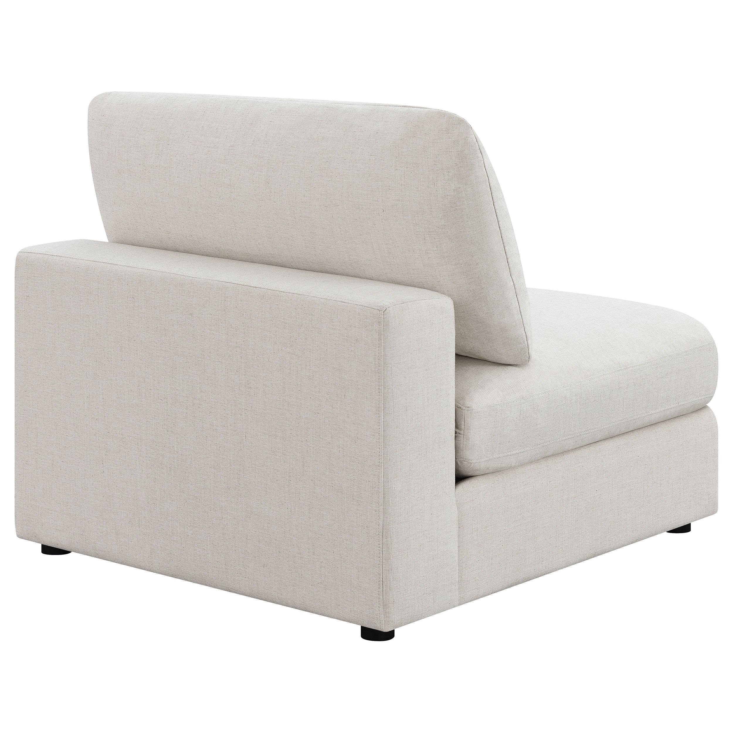 Serene Upholstered Armless Chair Beige — view 7