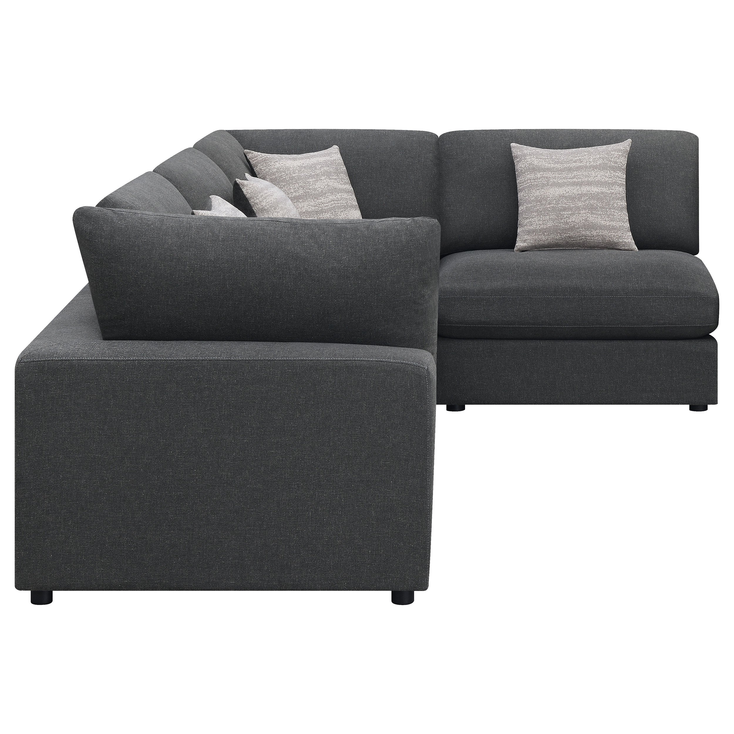 Serene 4-piece Upholstered Modular Sectional Sofa Charcoal — view 5