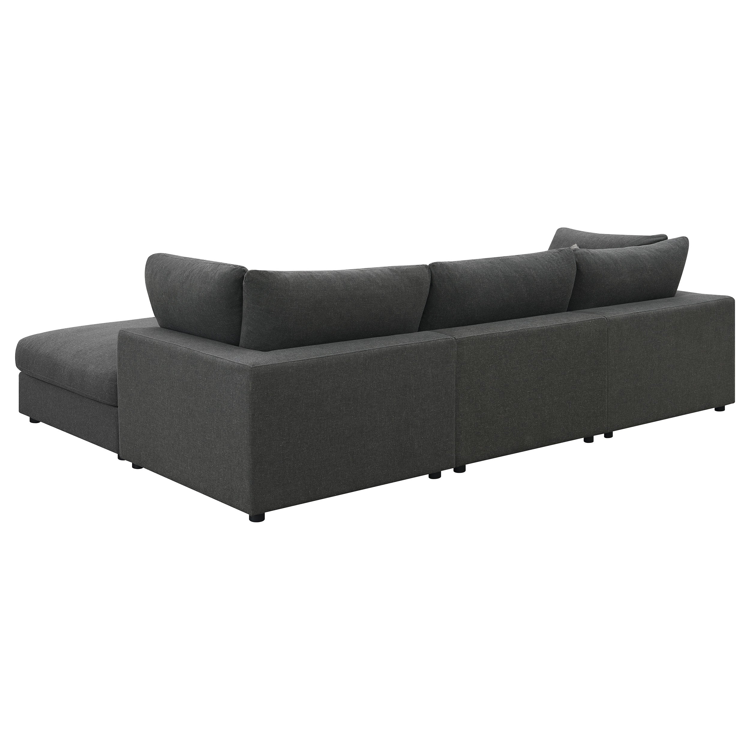 Serene 4-piece Upholstered Modular Sectional Sofa Charcoal — view 4