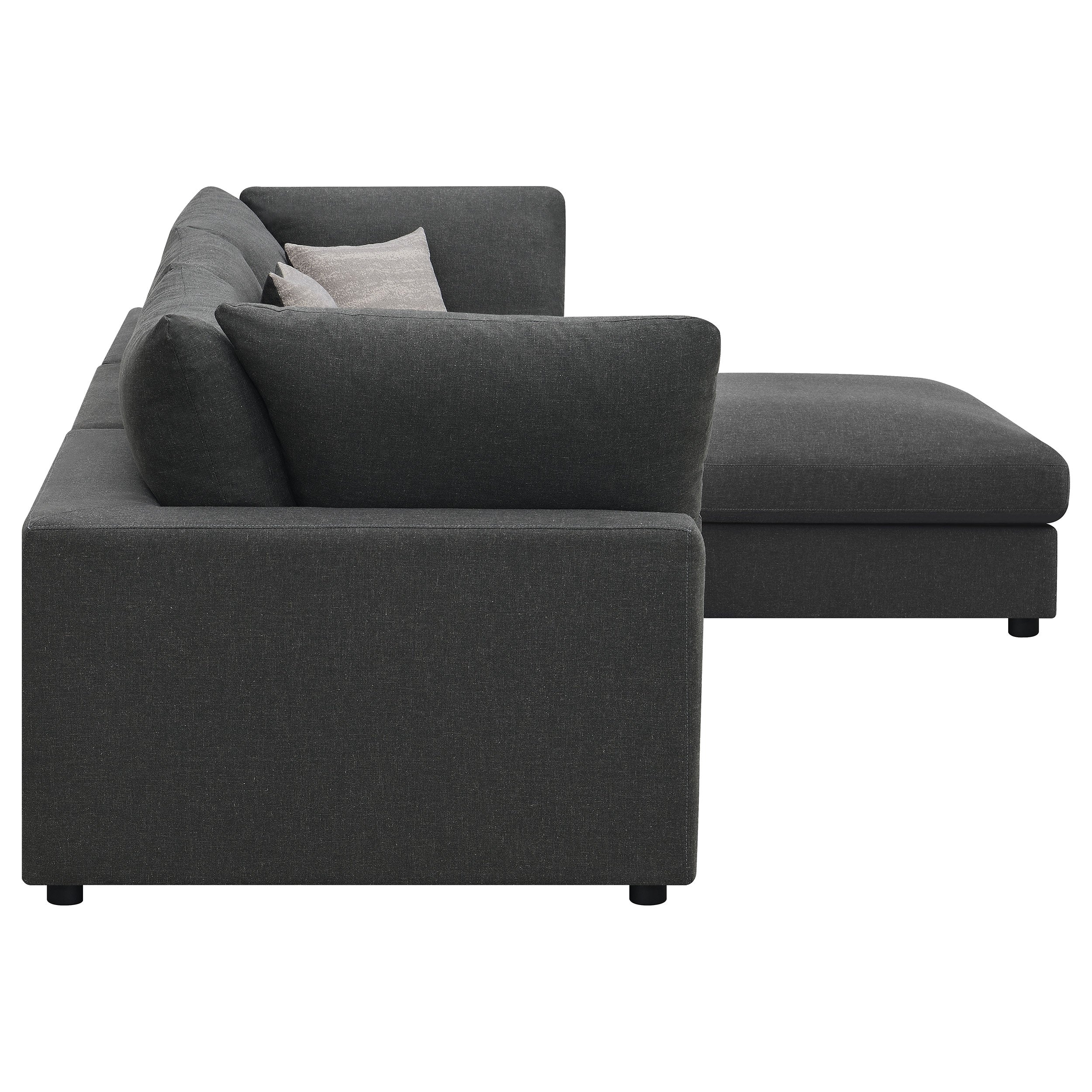 Serene 4-piece Upholstered Modular Sectional Sofa Charcoal — view 5