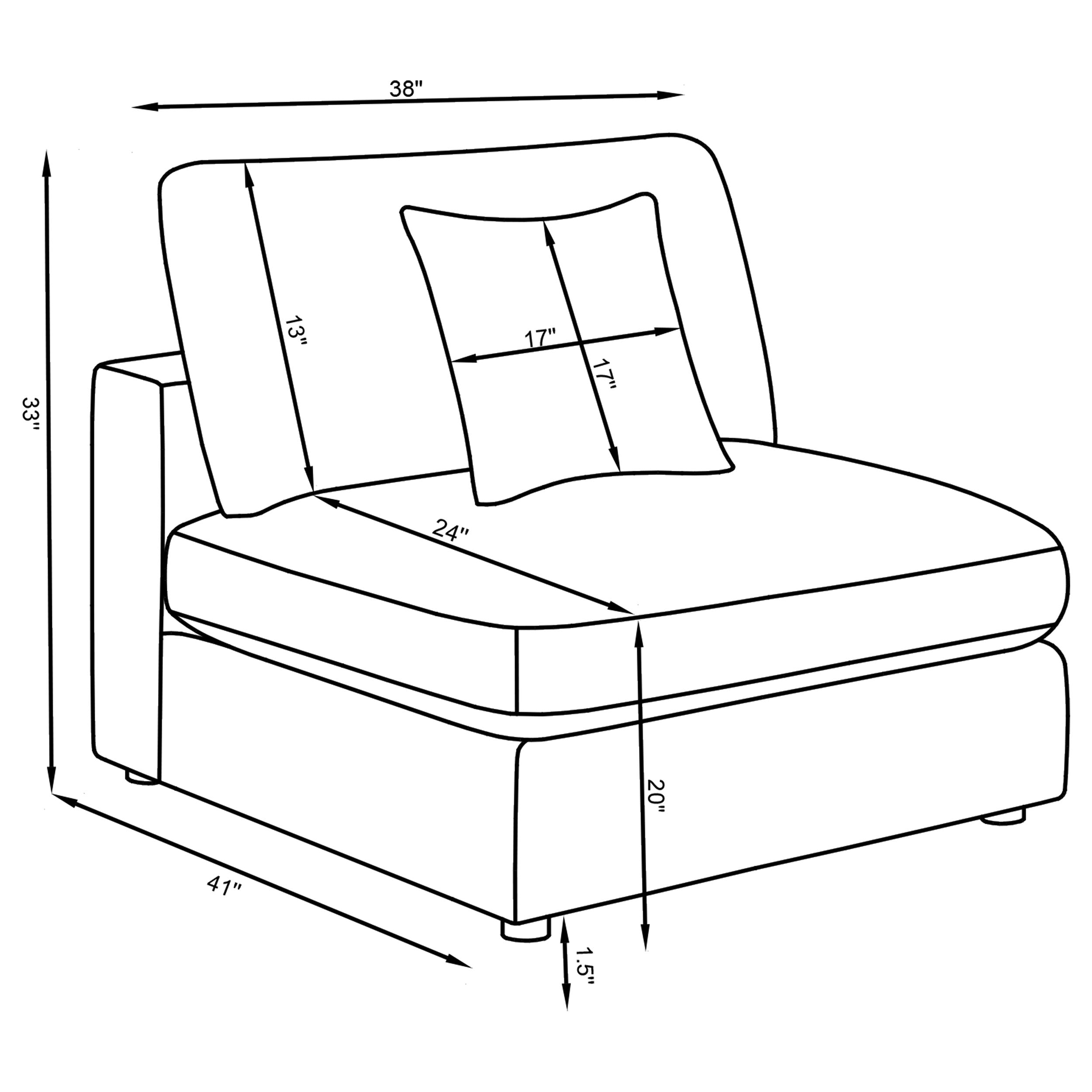Serene 4-piece Upholstered Modular Sectional Sofa Charcoal — view 14