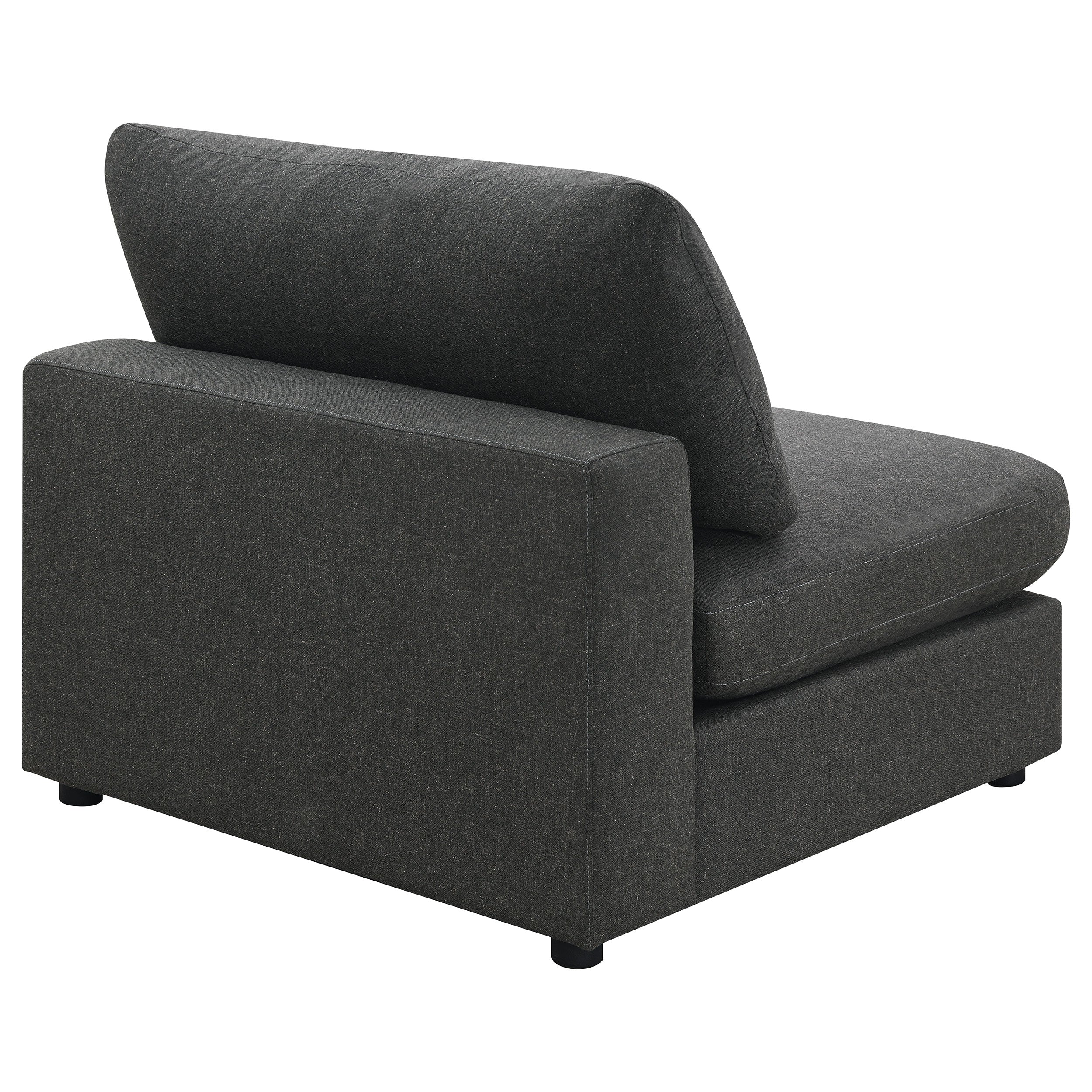 Serene Upholstered Armless Chair Charcoal — view 7