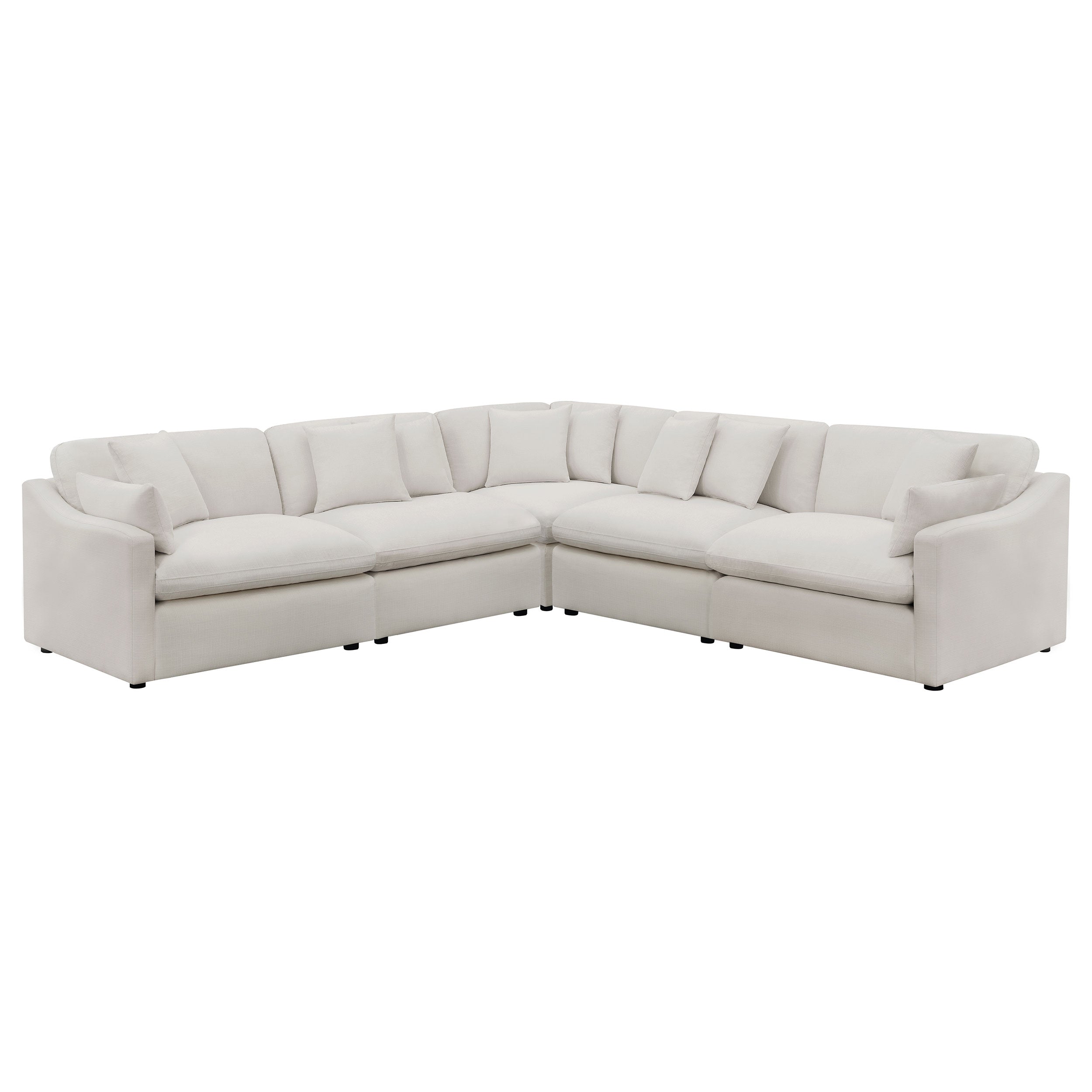 Hobson 5-piece Upholstered Modular Sectional Sofa Ivory — view 2