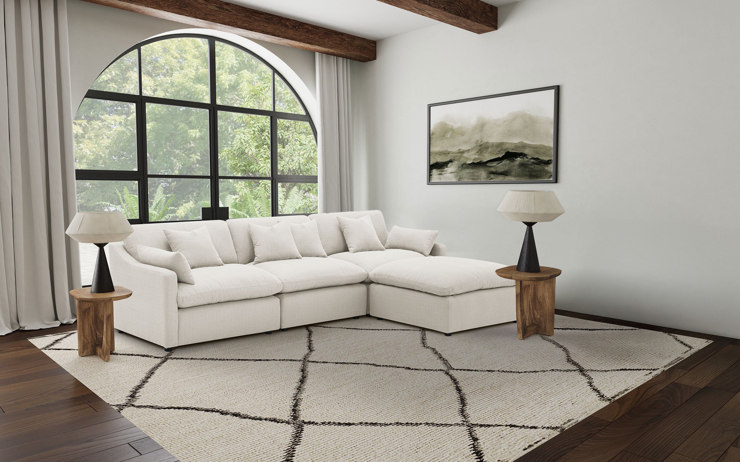 Hobson 4-piece Upholstered Modular Sectional Sofa Ivory — view 1