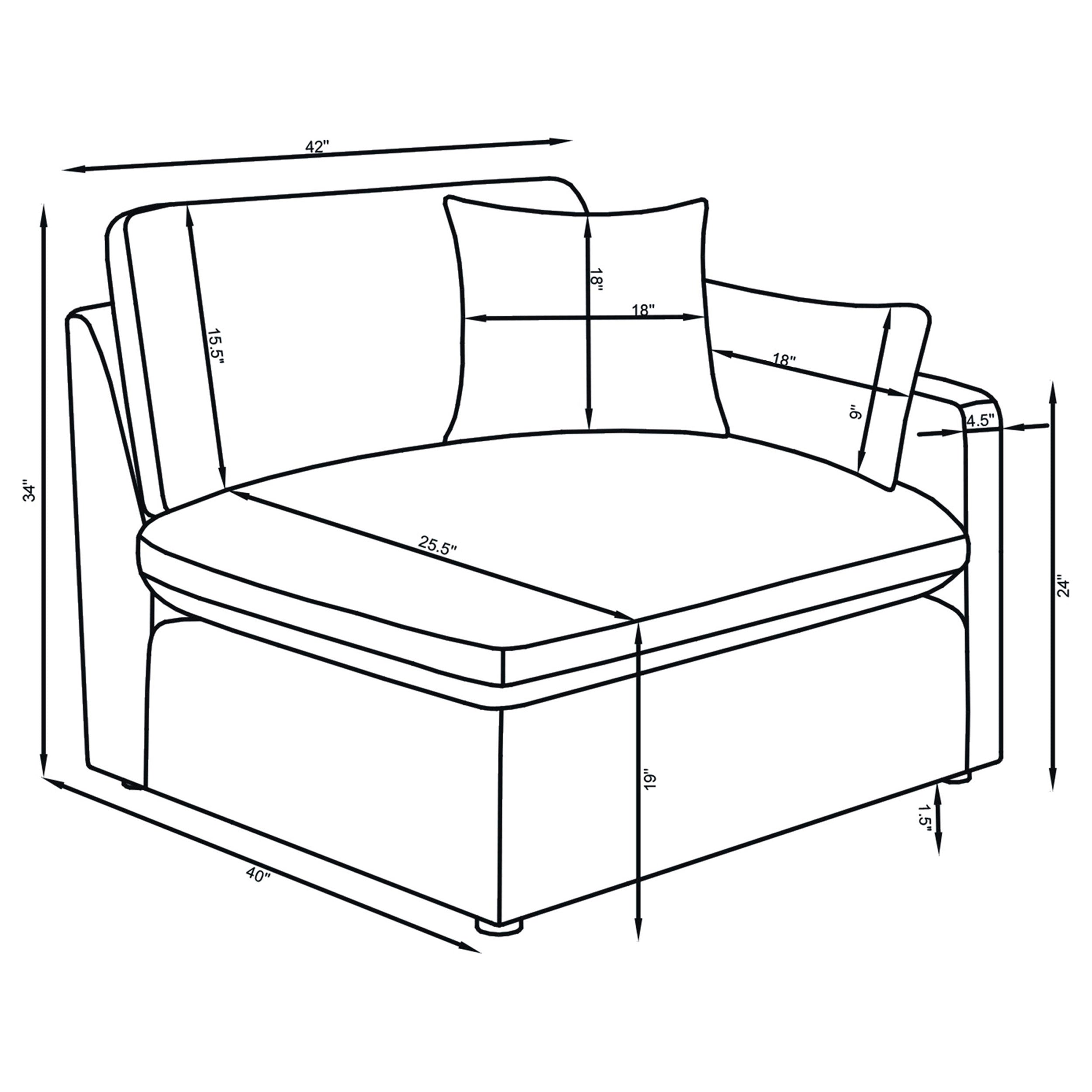 Hobson 4-piece Upholstered Modular Sectional Sofa Ivory — view 10