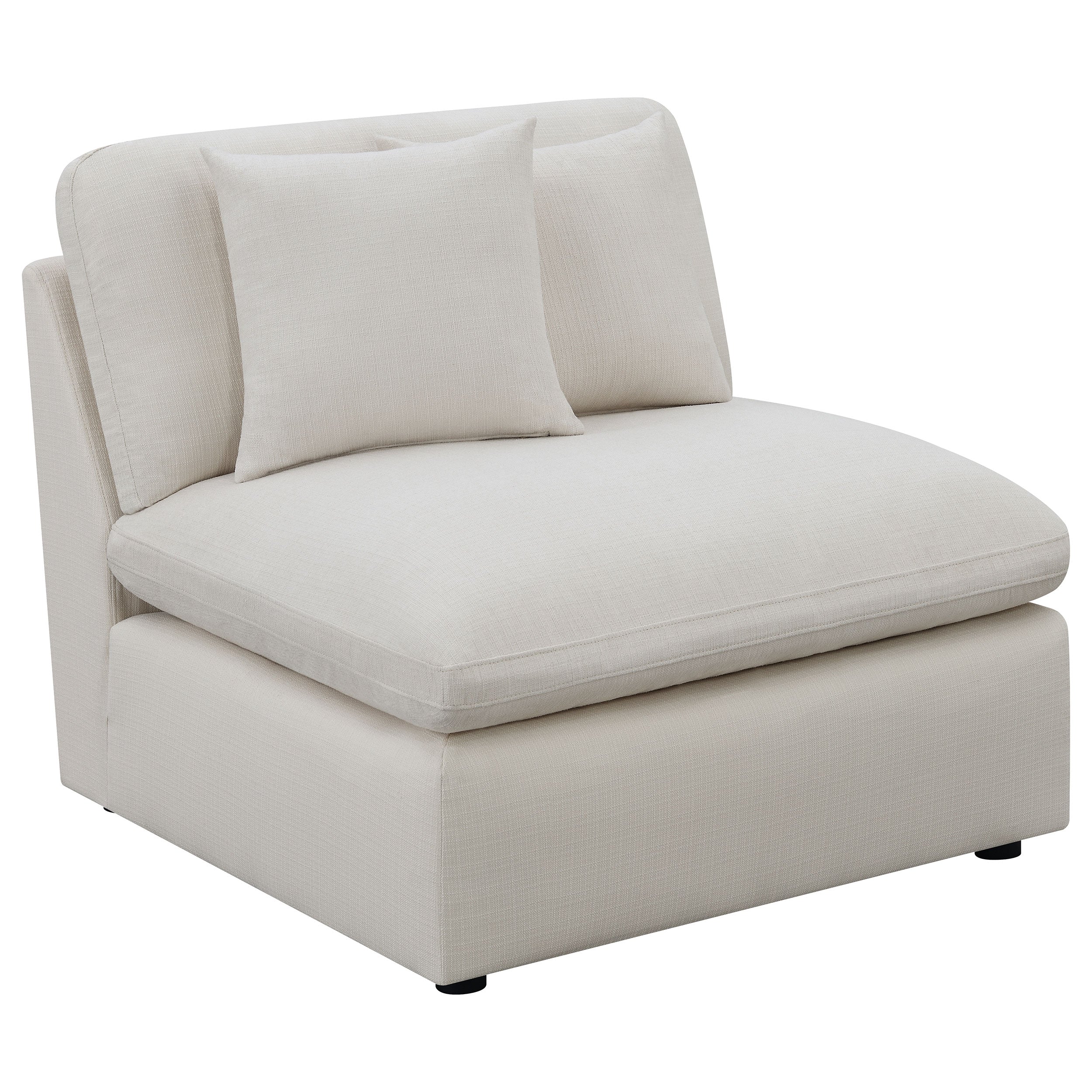 Hobson Upholstered Armless Chair Ivory — view 1