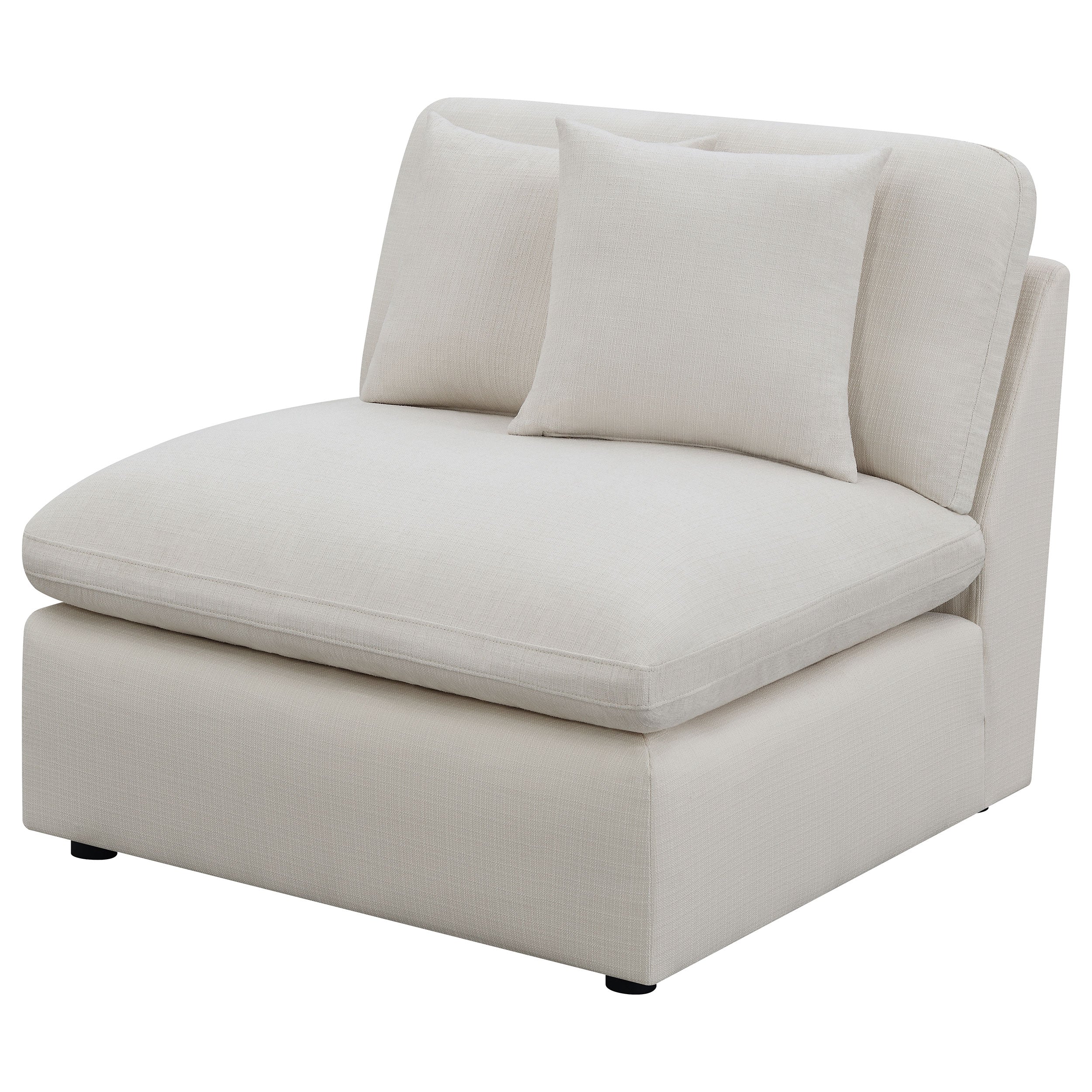 Hobson Upholstered Armless Chair Ivory — view 4