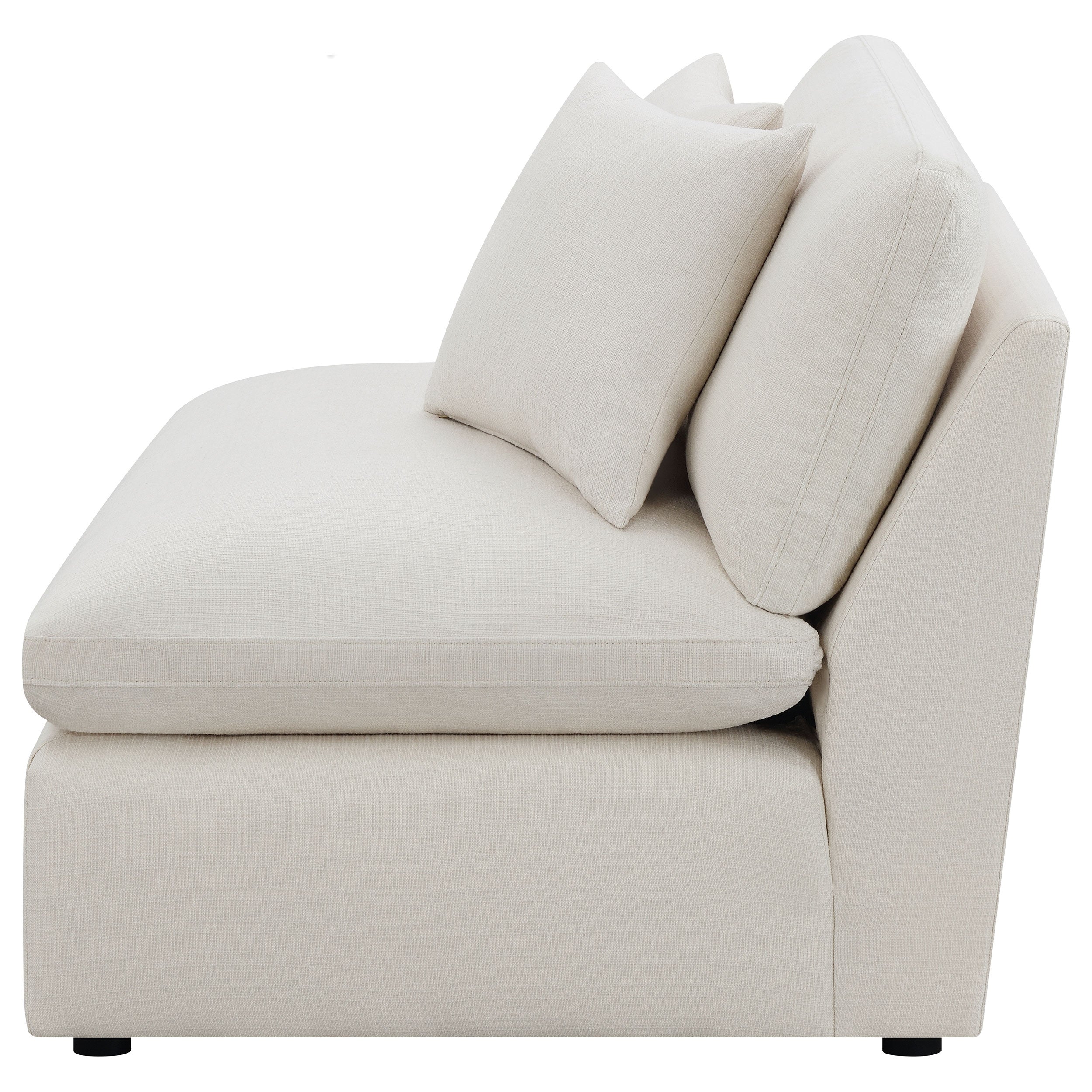 Hobson Upholstered Armless Chair Ivory — view 5
