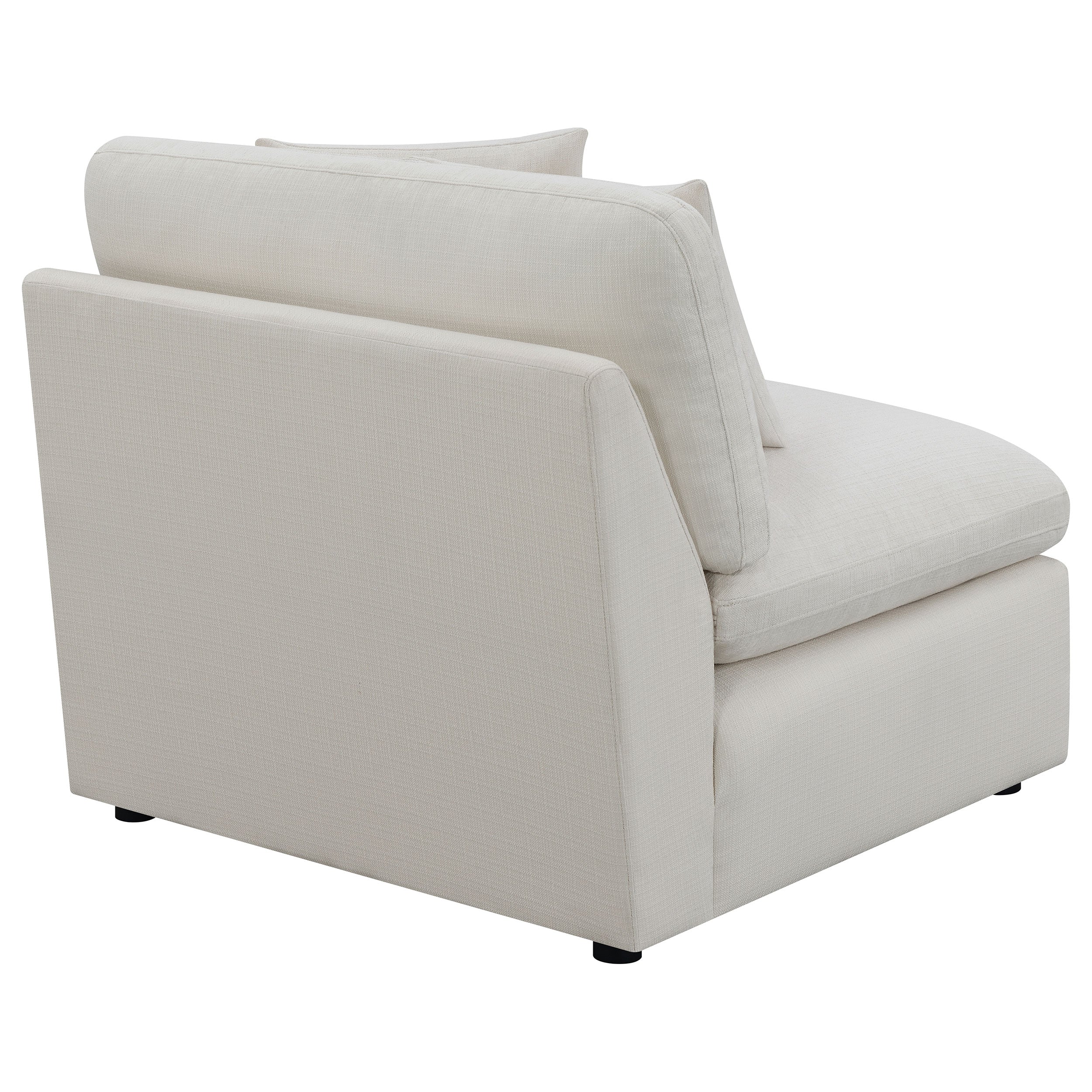 Hobson Upholstered Armless Chair Ivory — view 7