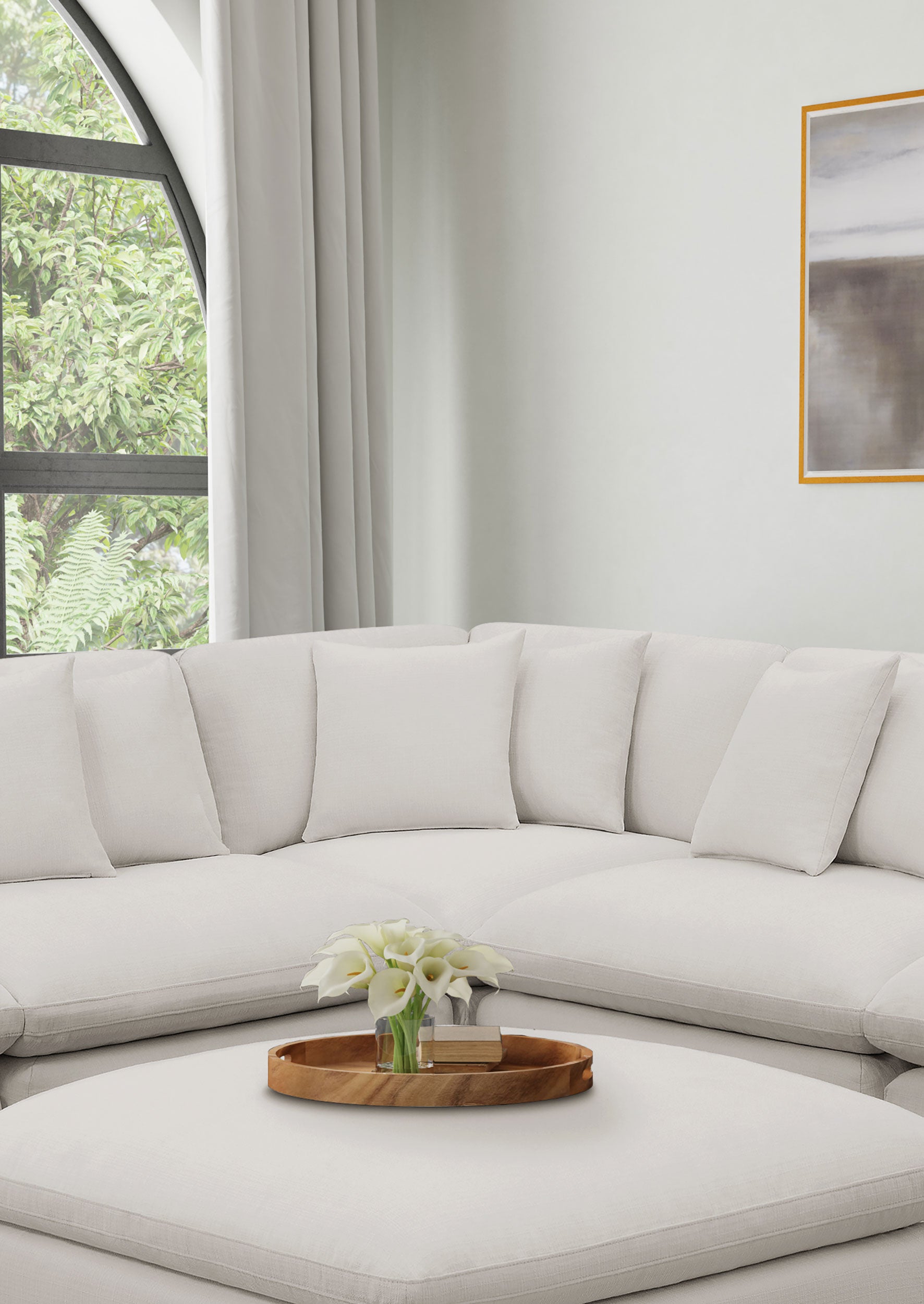 Hobson Upholstered Corner Ivory — view 2