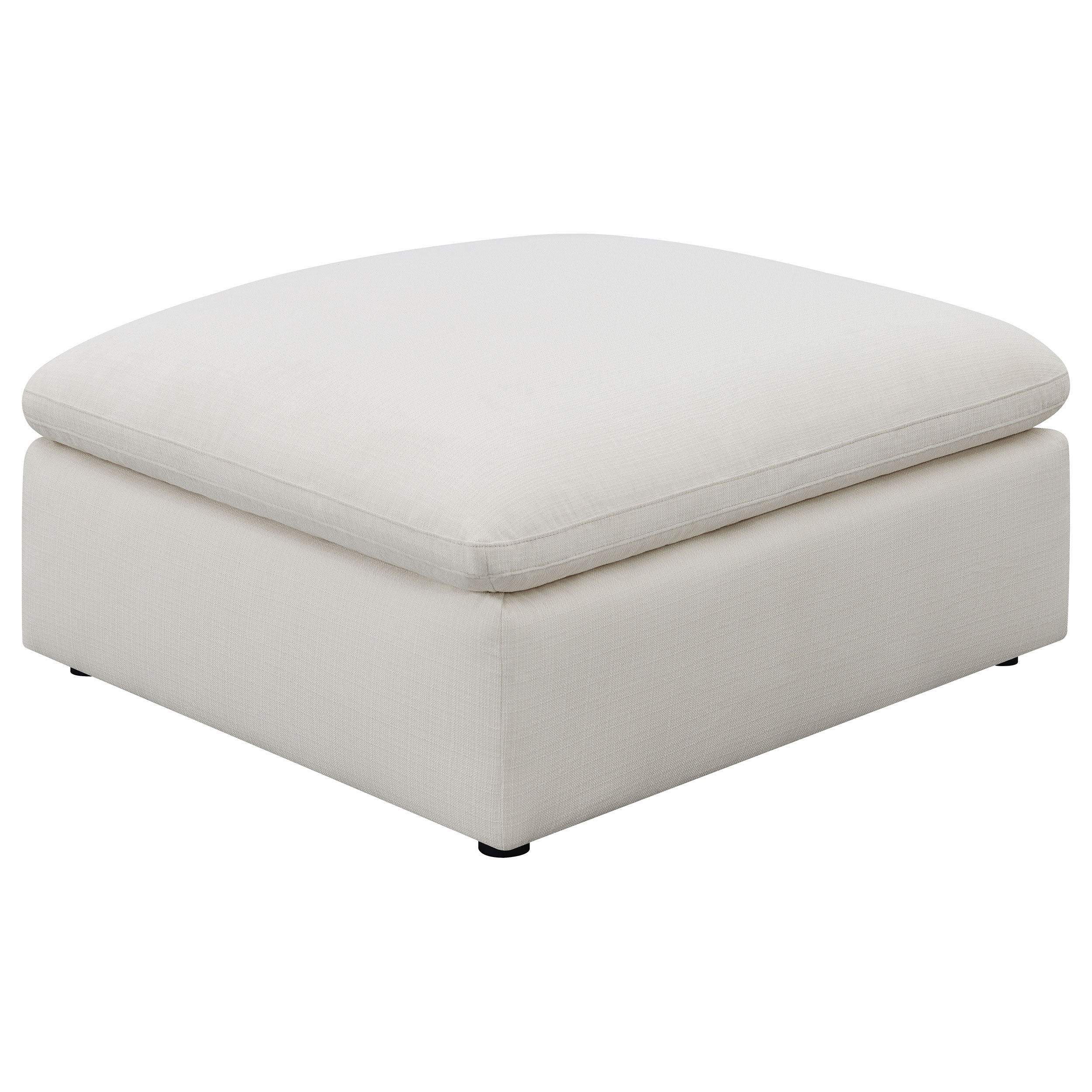 Hobson Square Upholstered Ottoman Ivory — view 1