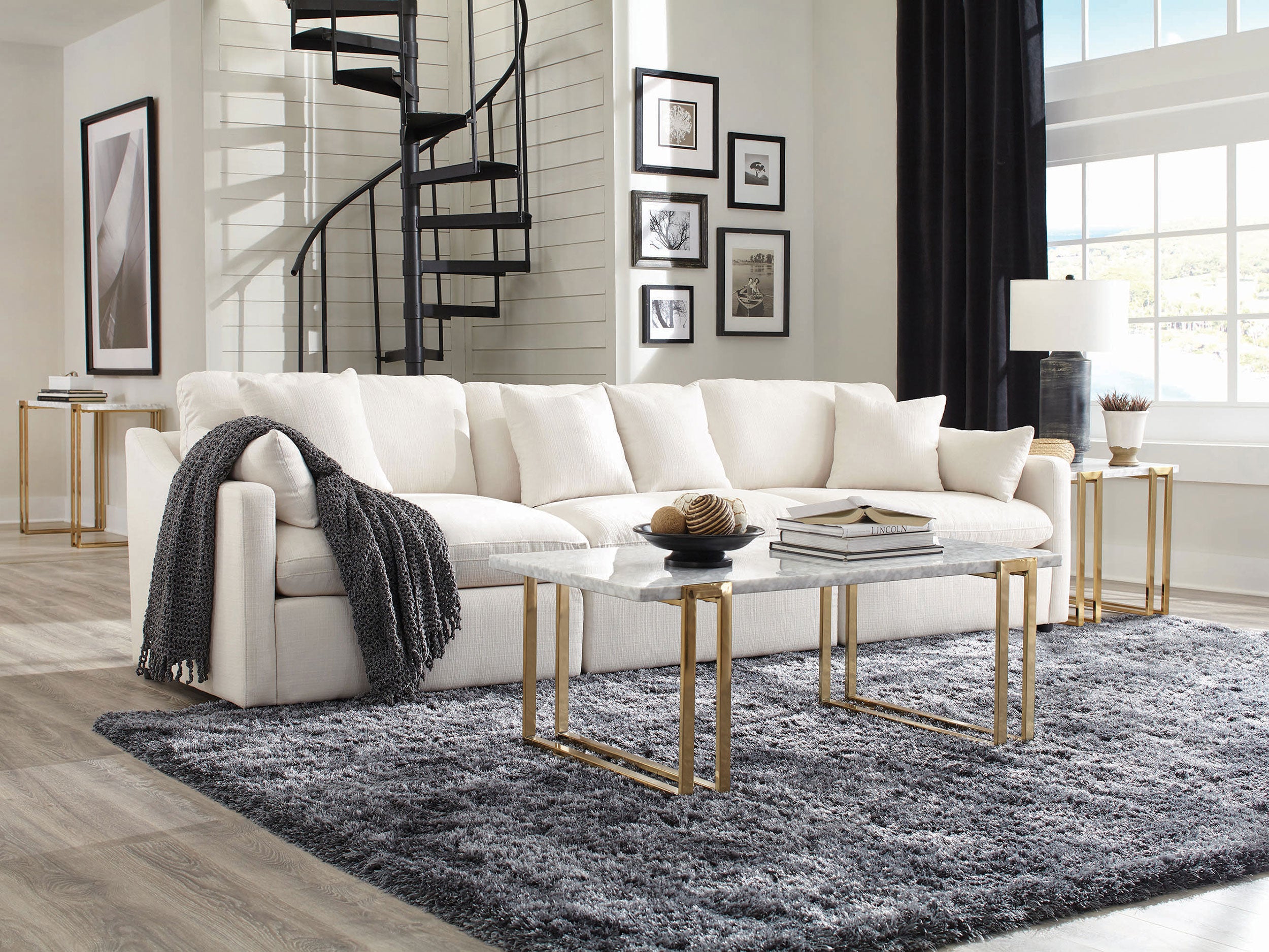 Hobson Upholstered LAF Chair Ivory — view 8