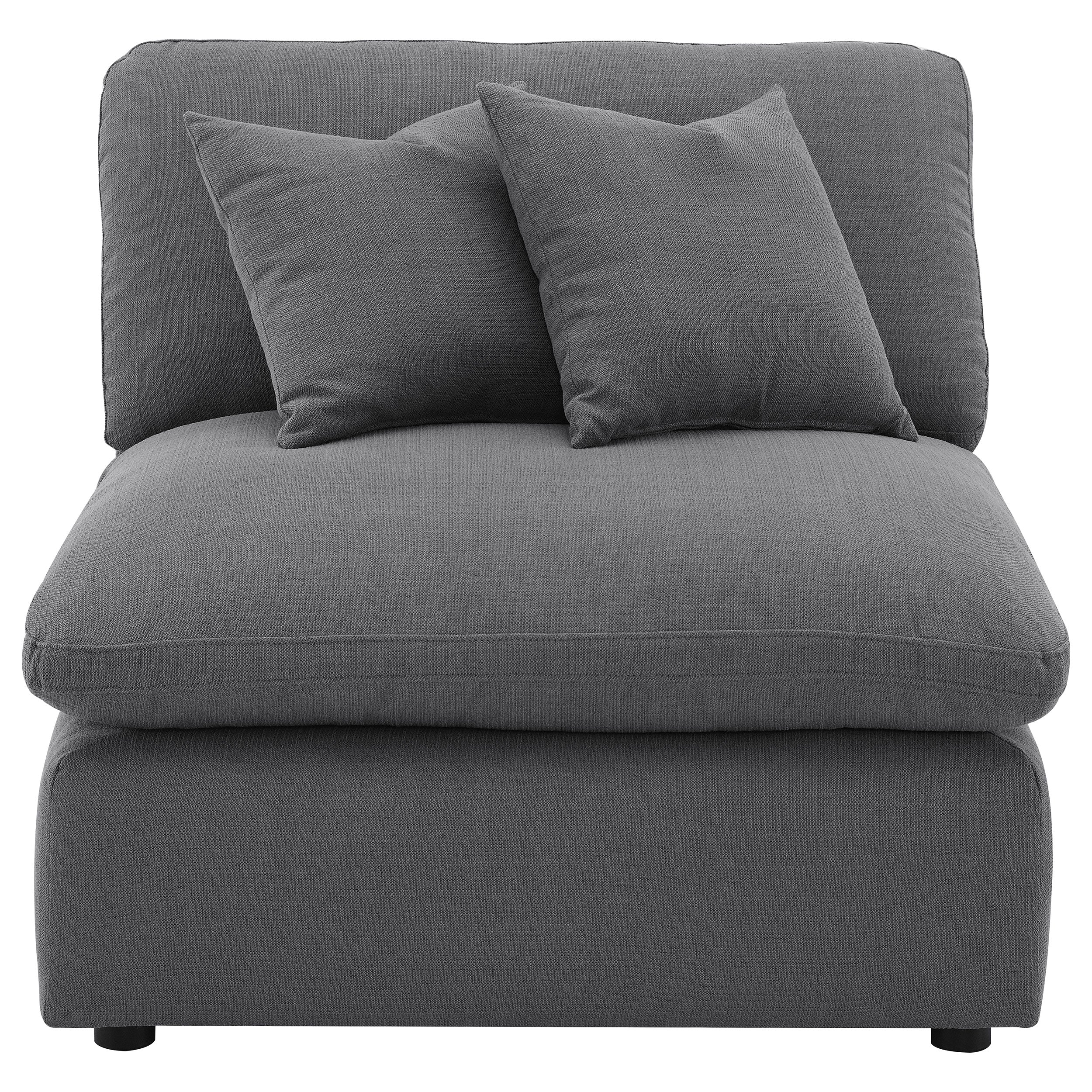 Hobson Upholstered Armless Chair Charcoal — view 3