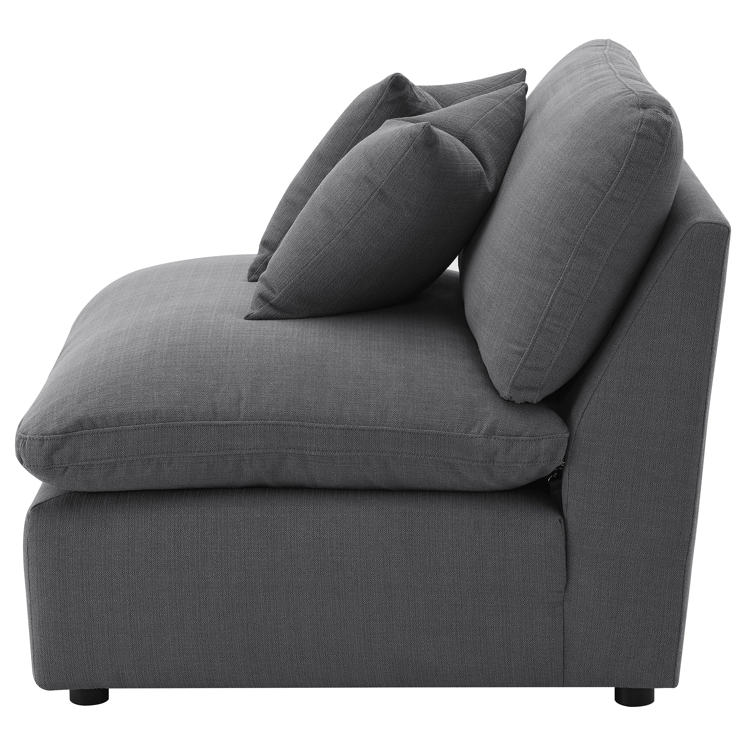 Hobson Upholstered Armless Chair Charcoal — view 5