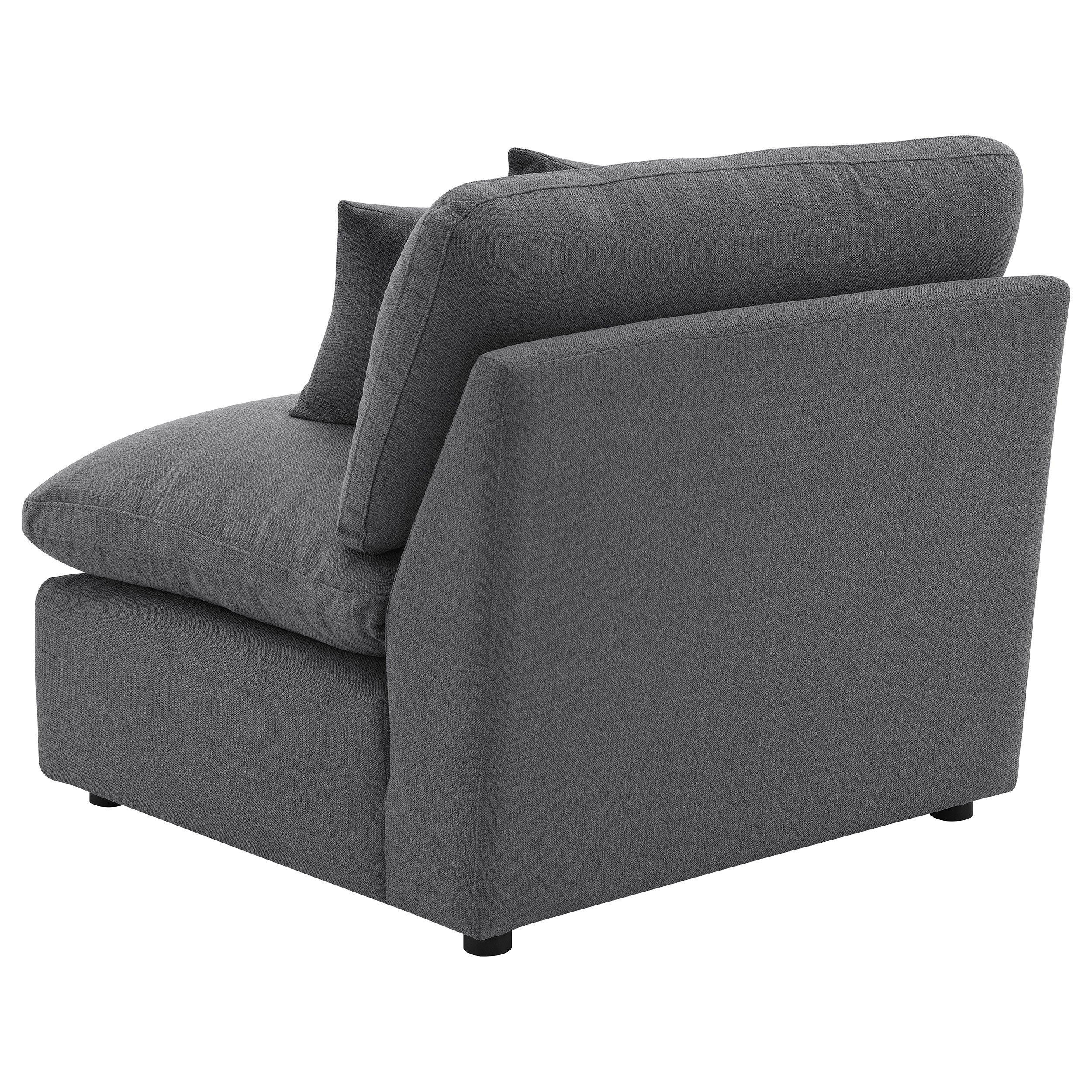Hobson Upholstered Armless Chair Charcoal — view 6