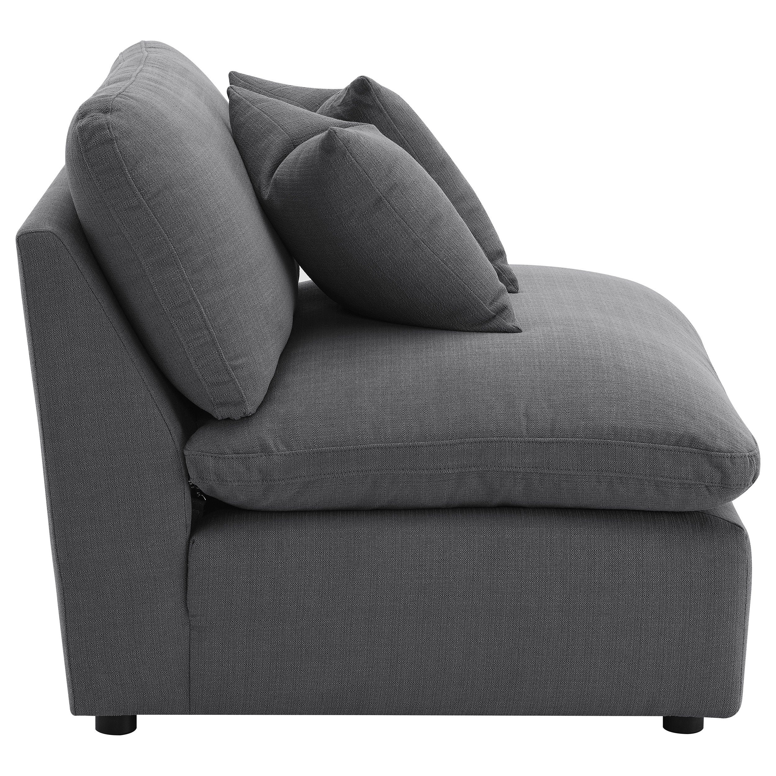 Hobson Upholstered Armless Chair Charcoal — view 8