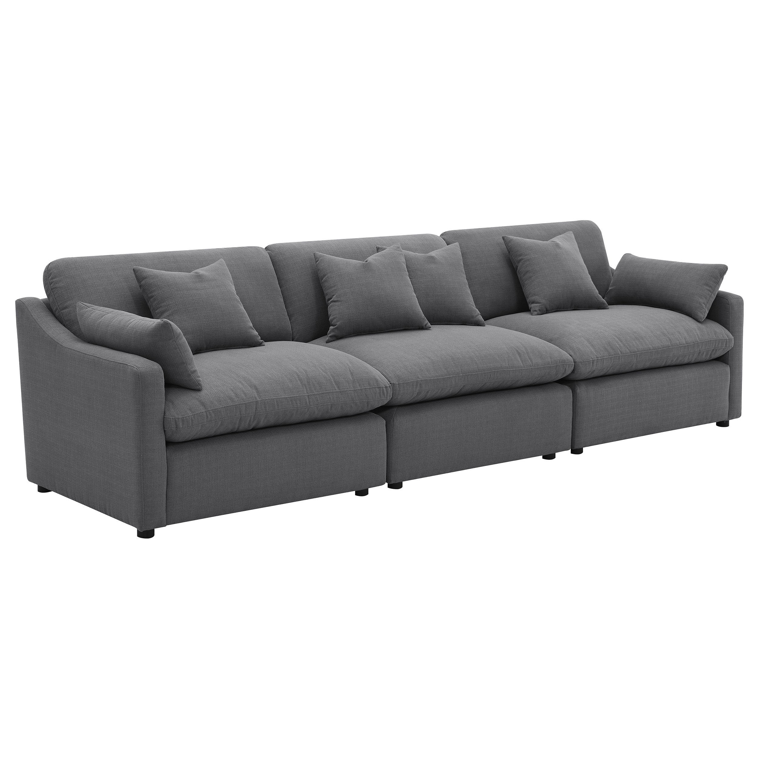 Hobson Upholstered Armless Chair Charcoal — view 14