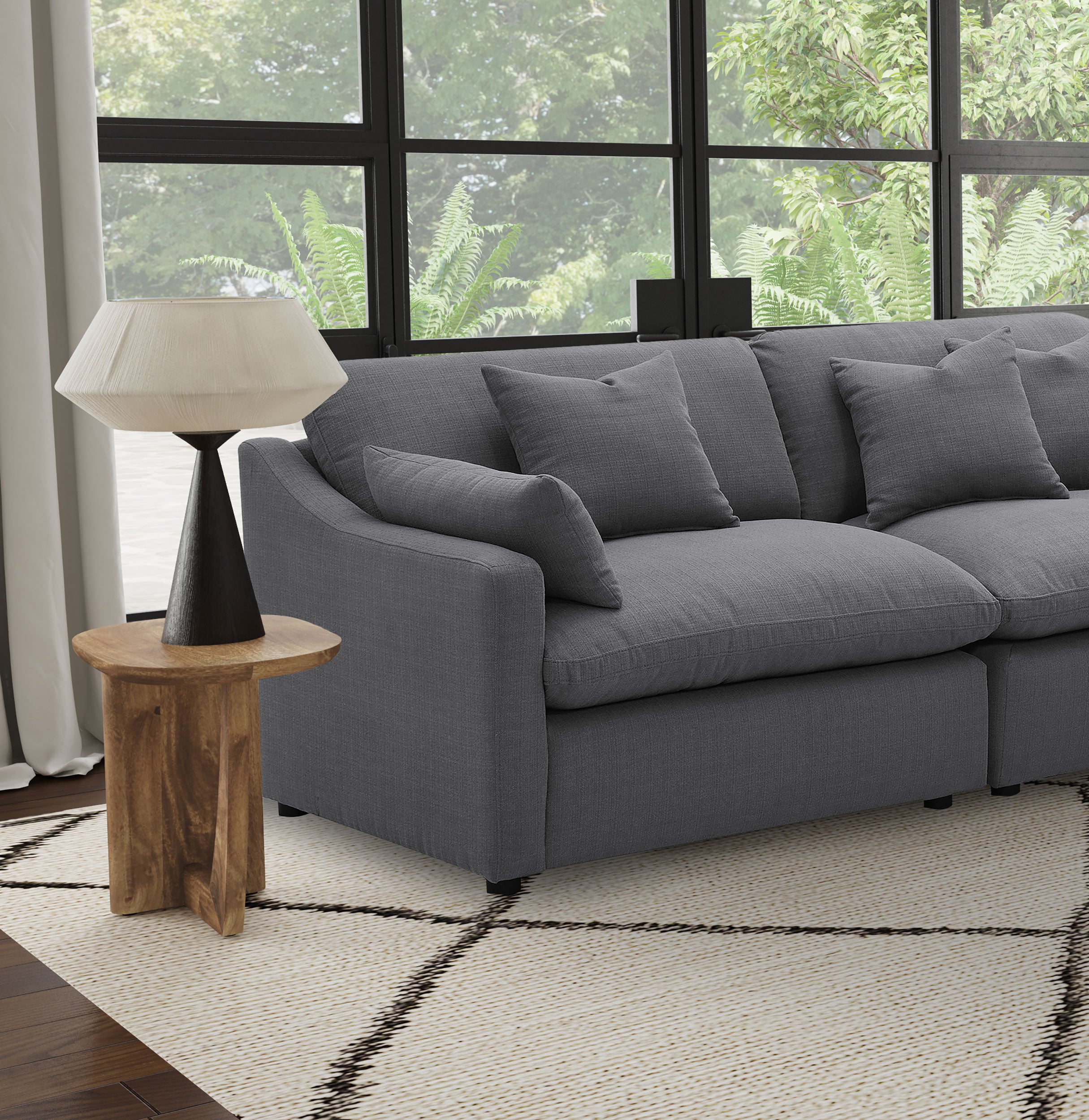 Hobson Upholstered LAF Chair Charcoal — view 2