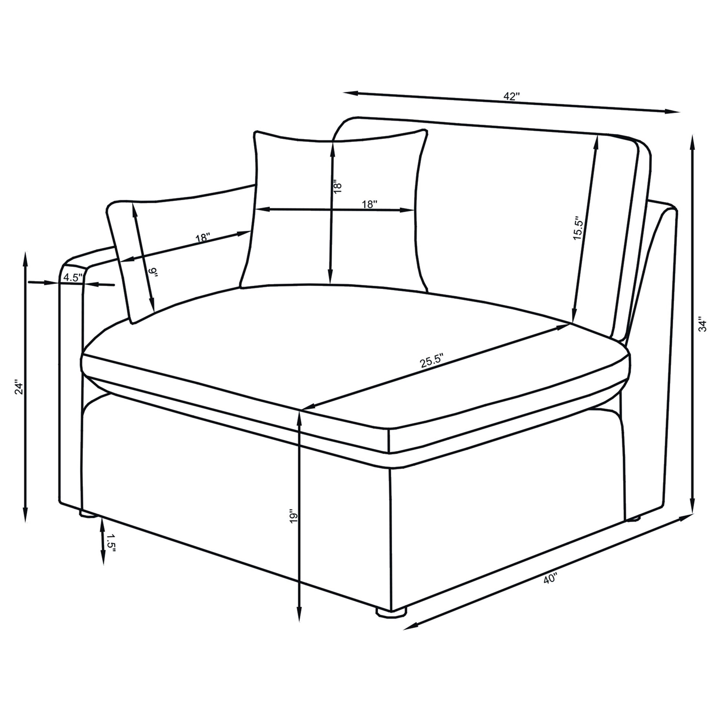 Hobson Upholstered LAF Chair Charcoal — view 10