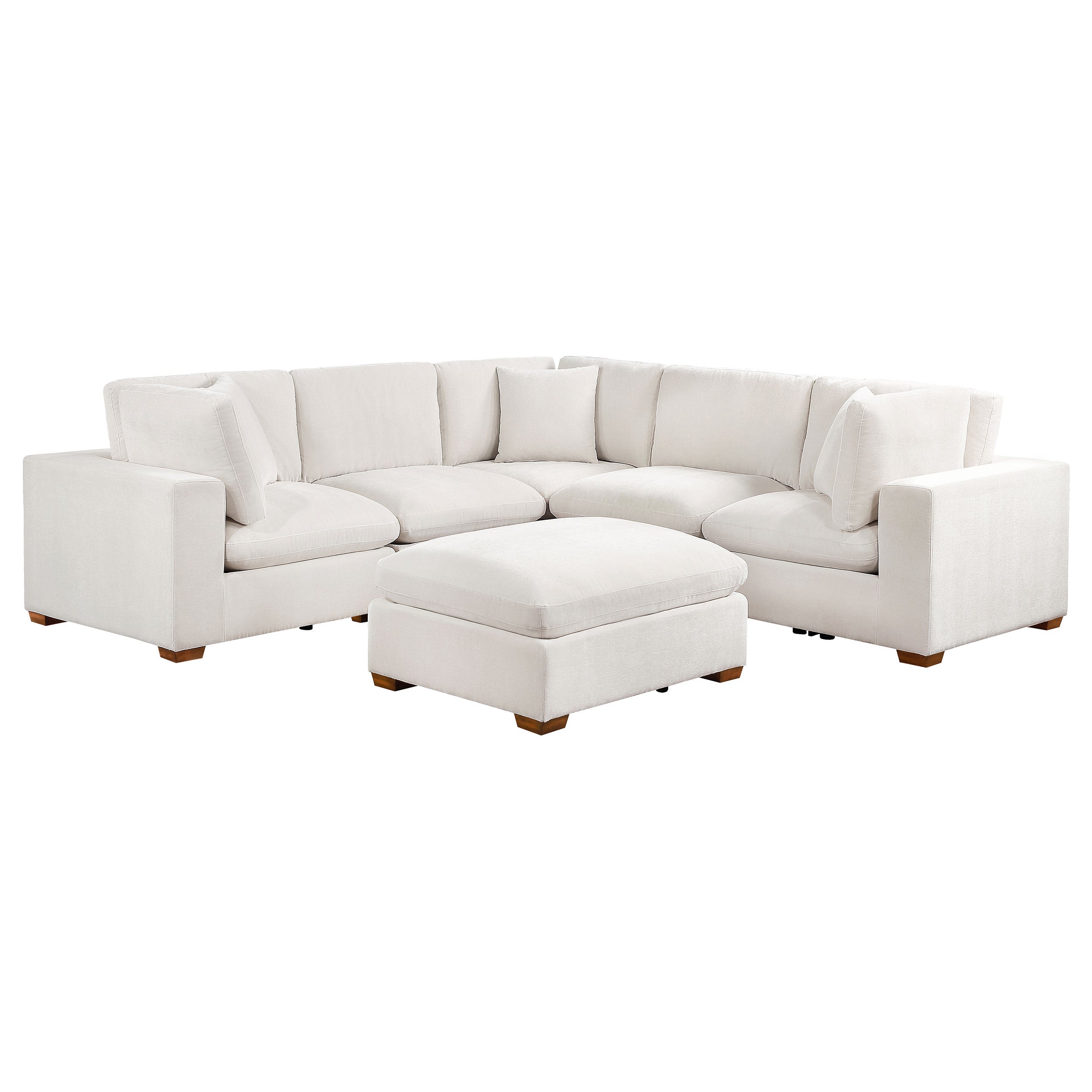 Lakeview 6-piece Upholstered Modular Sectional Sofa Ivory — view 2