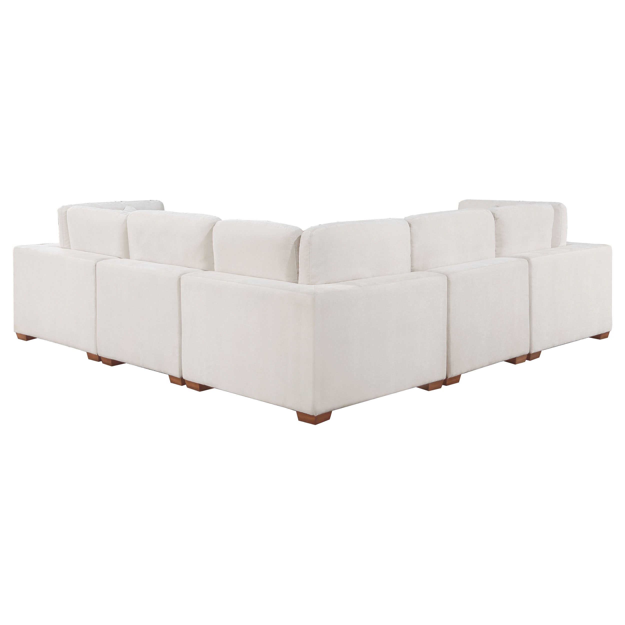 Lakeview 6-piece Upholstered Modular Sectional Sofa Ivory — view 4