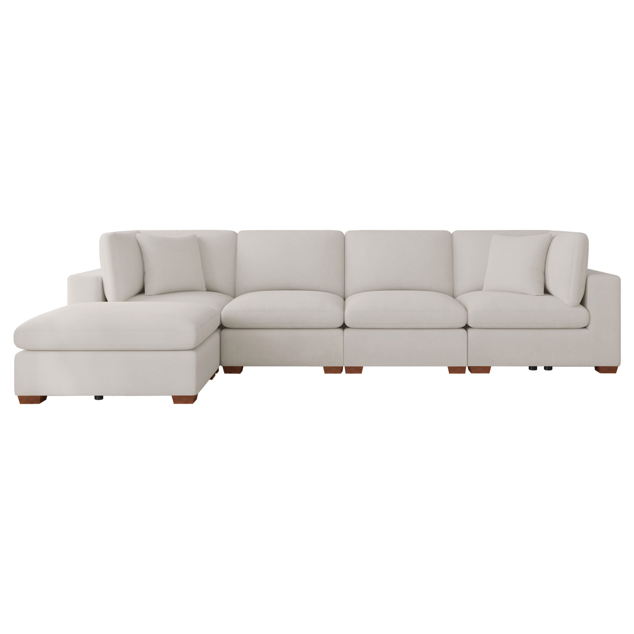 Lakeview 5-piece Upholstered Modular Sectional Sofa Ivory — view 2