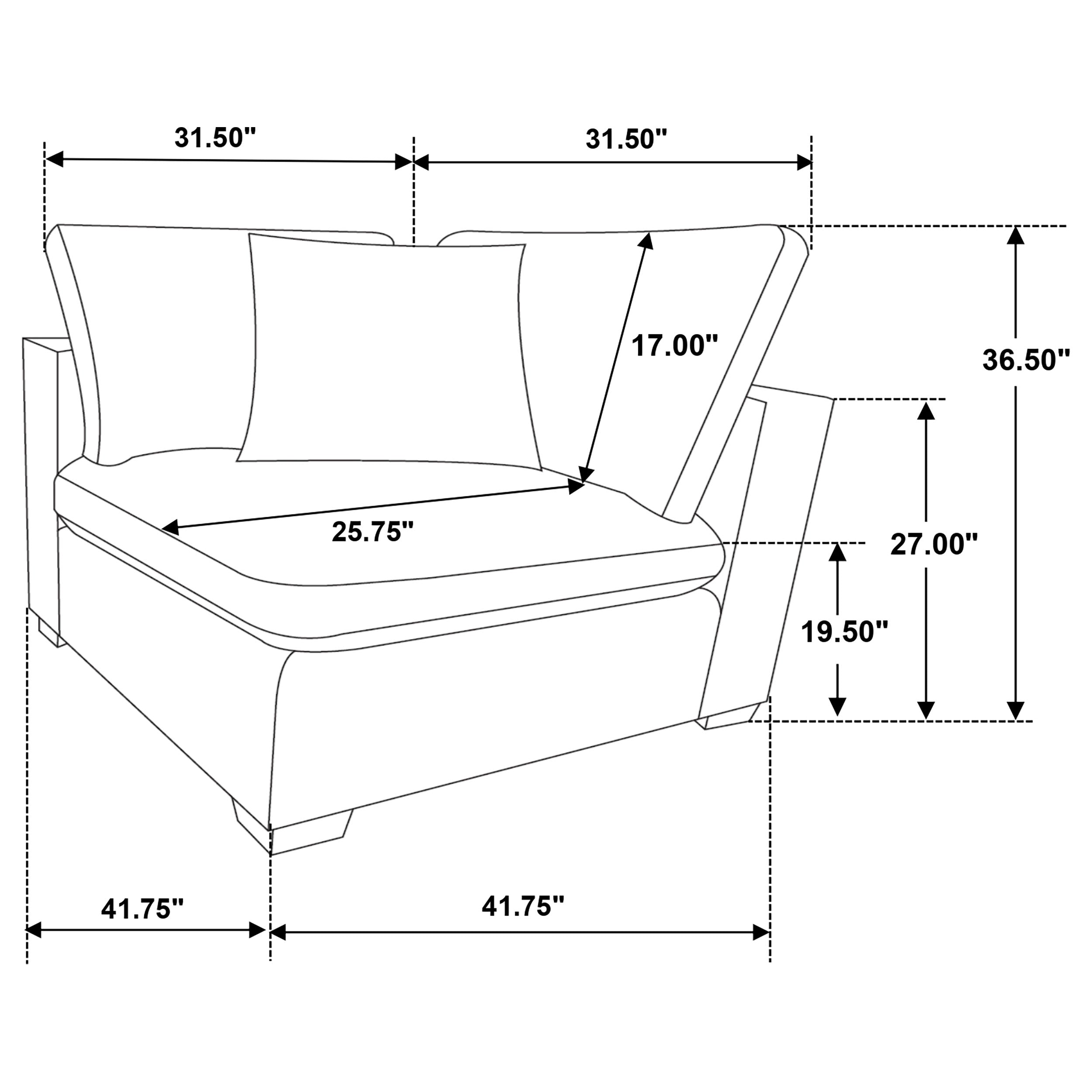 Lakeview Upholstered Corner Chair Ivory — view 7