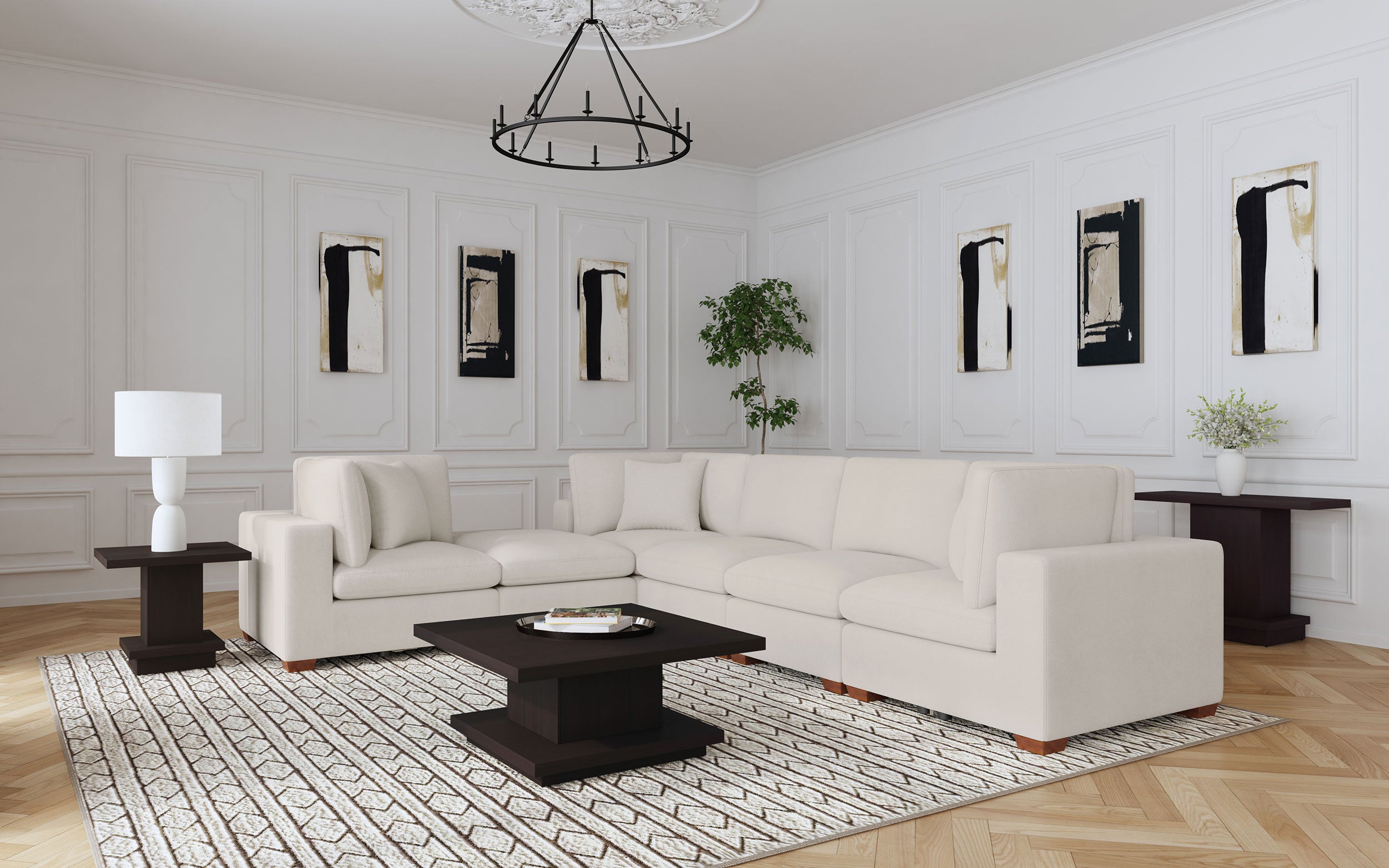 Lakeview Upholstered Corner Chair Ivory — view 9
