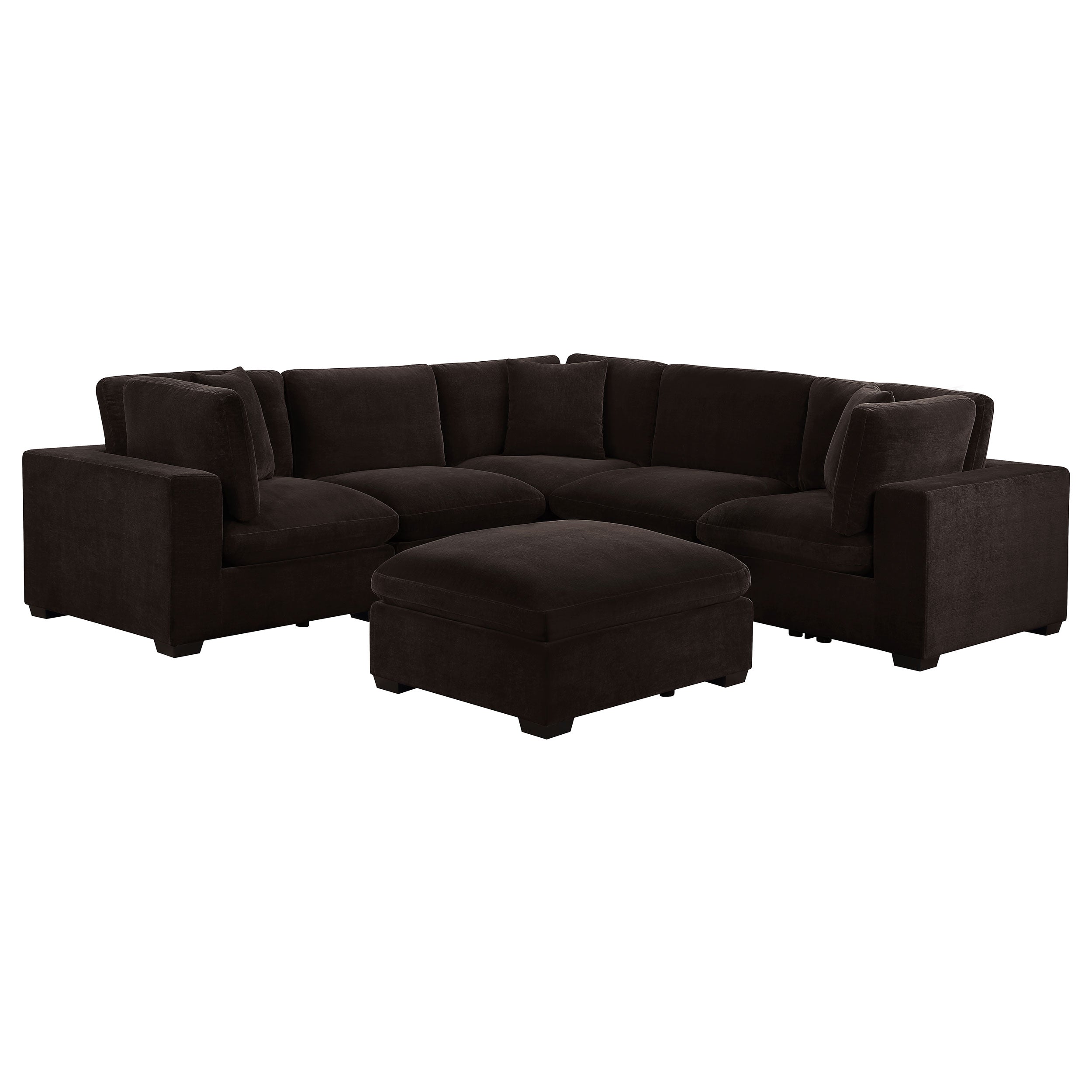 Lakeview 6-piece Upholstered Modular Sectional Chocolate — view 5