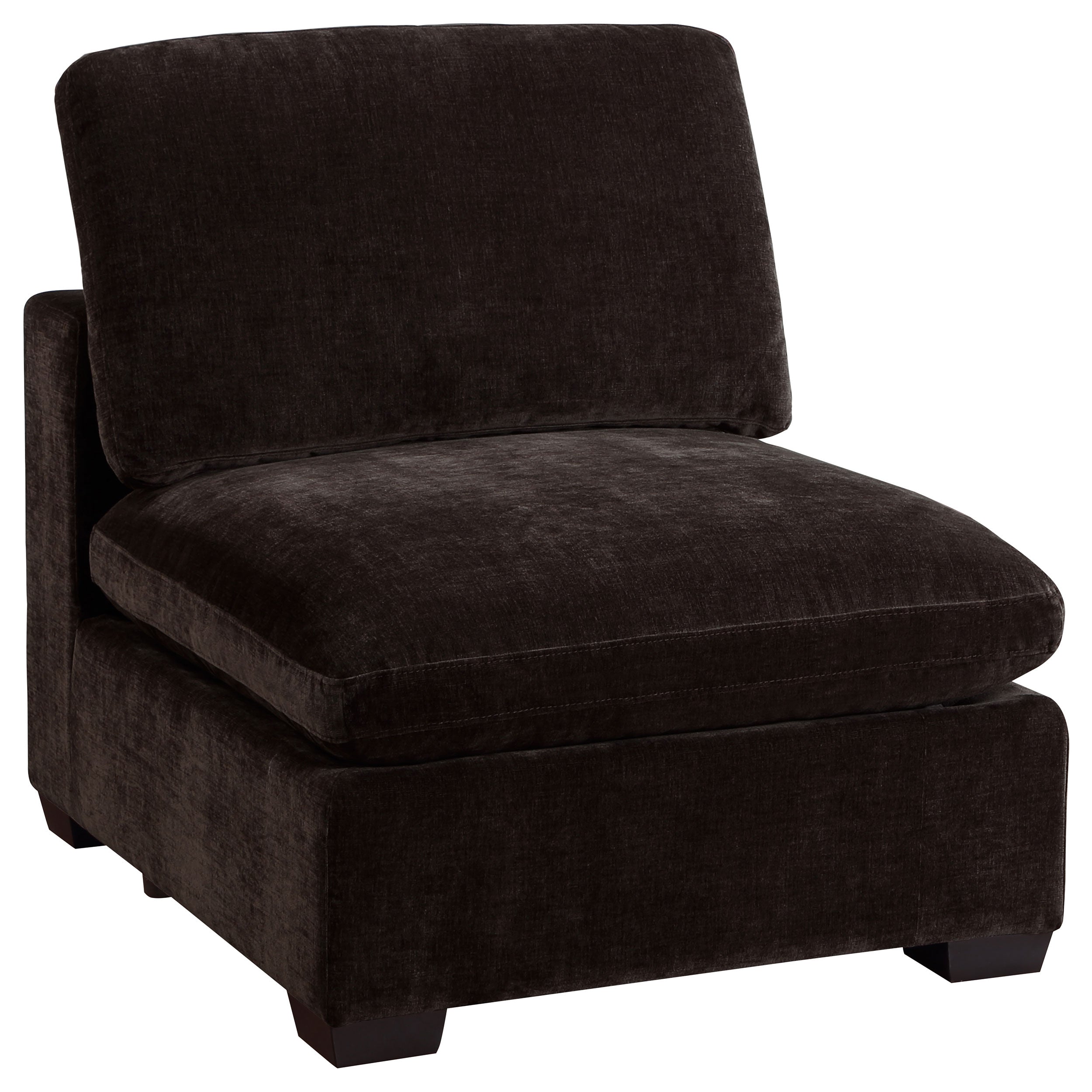 Lakeview Upholstered Armless Chair Dark Chocolate — view 1