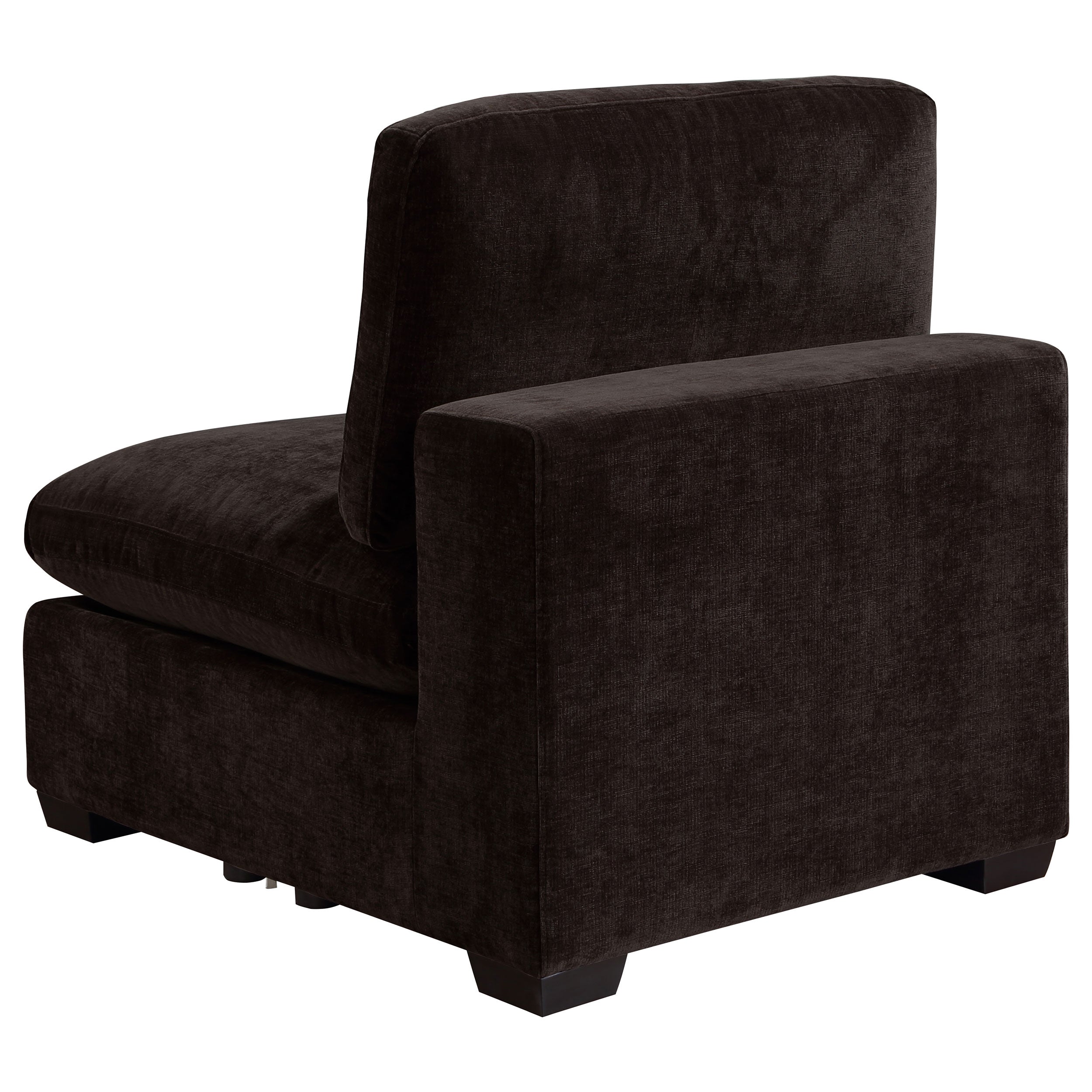 Lakeview Upholstered Armless Chair Dark Chocolate — view 4